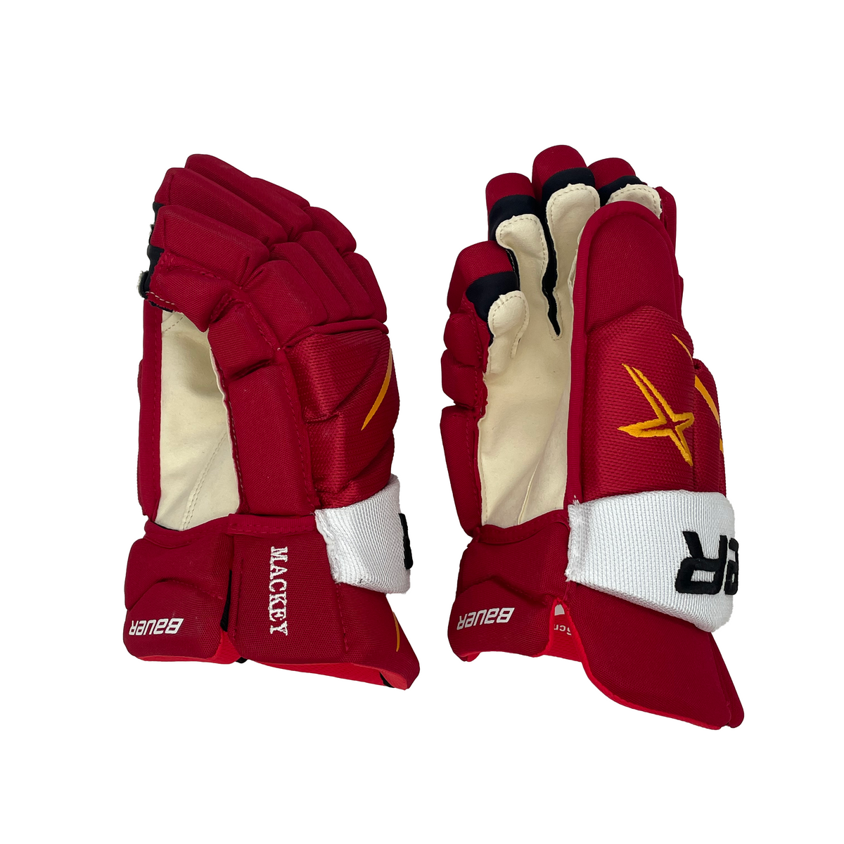 Bauer Vapor Hyperlite - NHL Pro Stock Glove - Andrei Kuzmenko (Red/Yellow/White)
