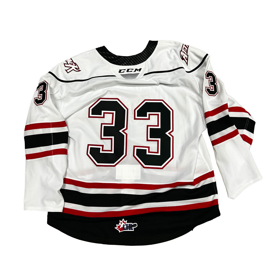 OHL - Owen Sound Attack Game Issue Jersey (White/Black/Red)