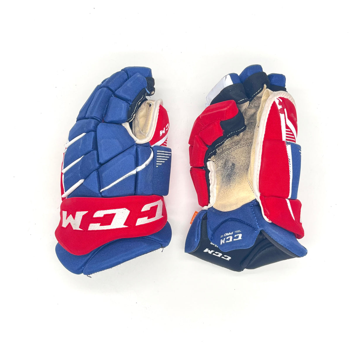 CCM HGJSPP - Used WHL Pro Stock Glove (Blue/Yellow) main image 1