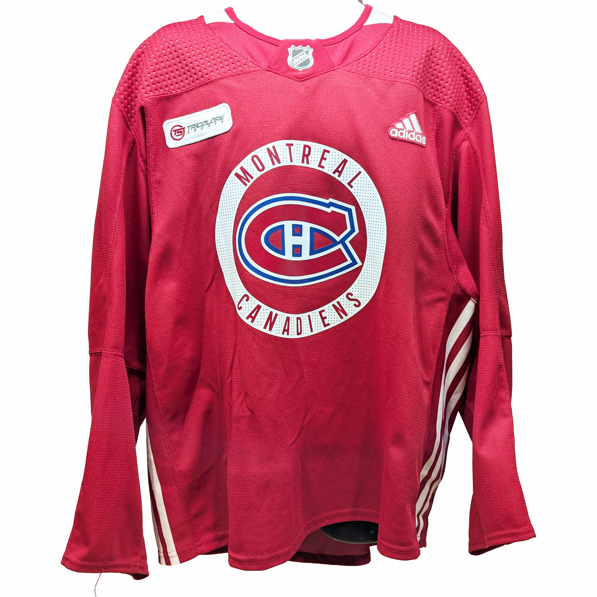 NHL Used Adidas Montreal Canadiens Practice Jersey Red HockeyStickMan Canada