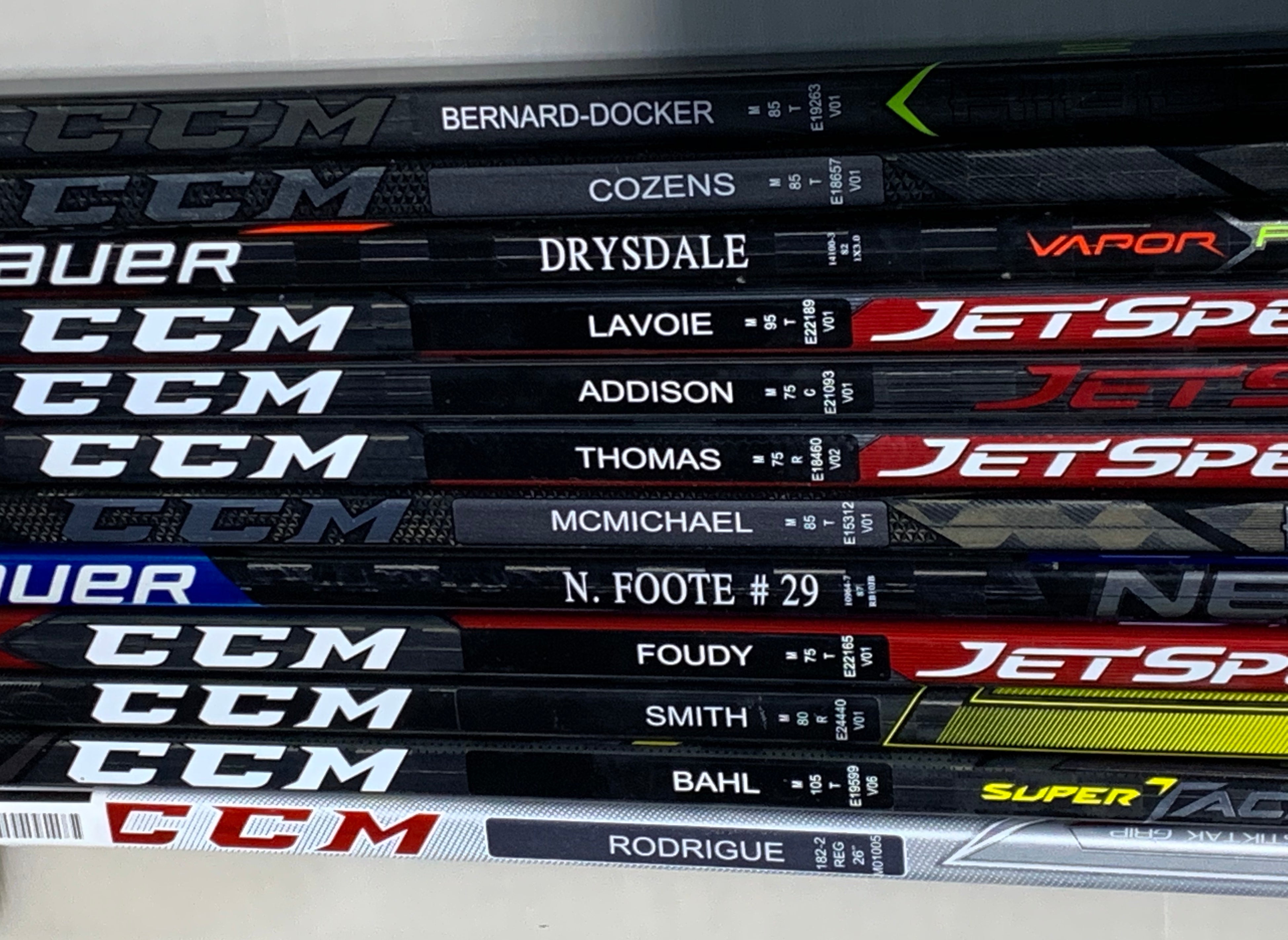 "Hockey Stick Roster" - Team Canada  - 2020 World Junior Championships