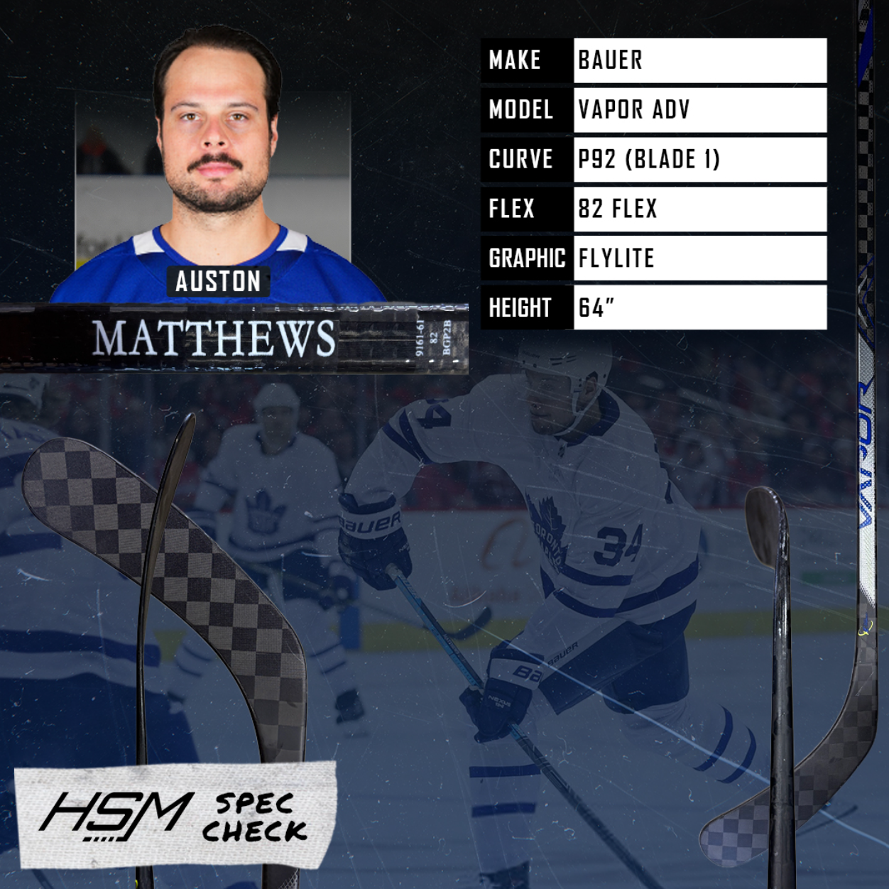 Auston Matthews Stick Spec Check