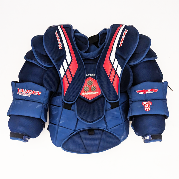 Vaughn VE8  - Used Pro Stock Goalie Chest Protector (Blue/Red)