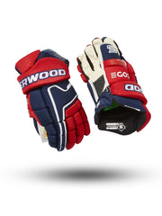 Sherwood Code Encrypt Pro - Retail Hockey Glove - Senior (Navy/Red/White)
