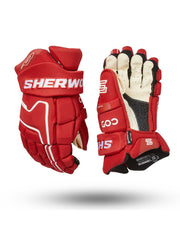 Sherwood Code Encrypt Pro - Retail Hockey Glove - Junior (Red)
