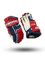 Sherwood Code Encrypt 1 - Retail Hockey Glove - Senior (Navy/Red/White)