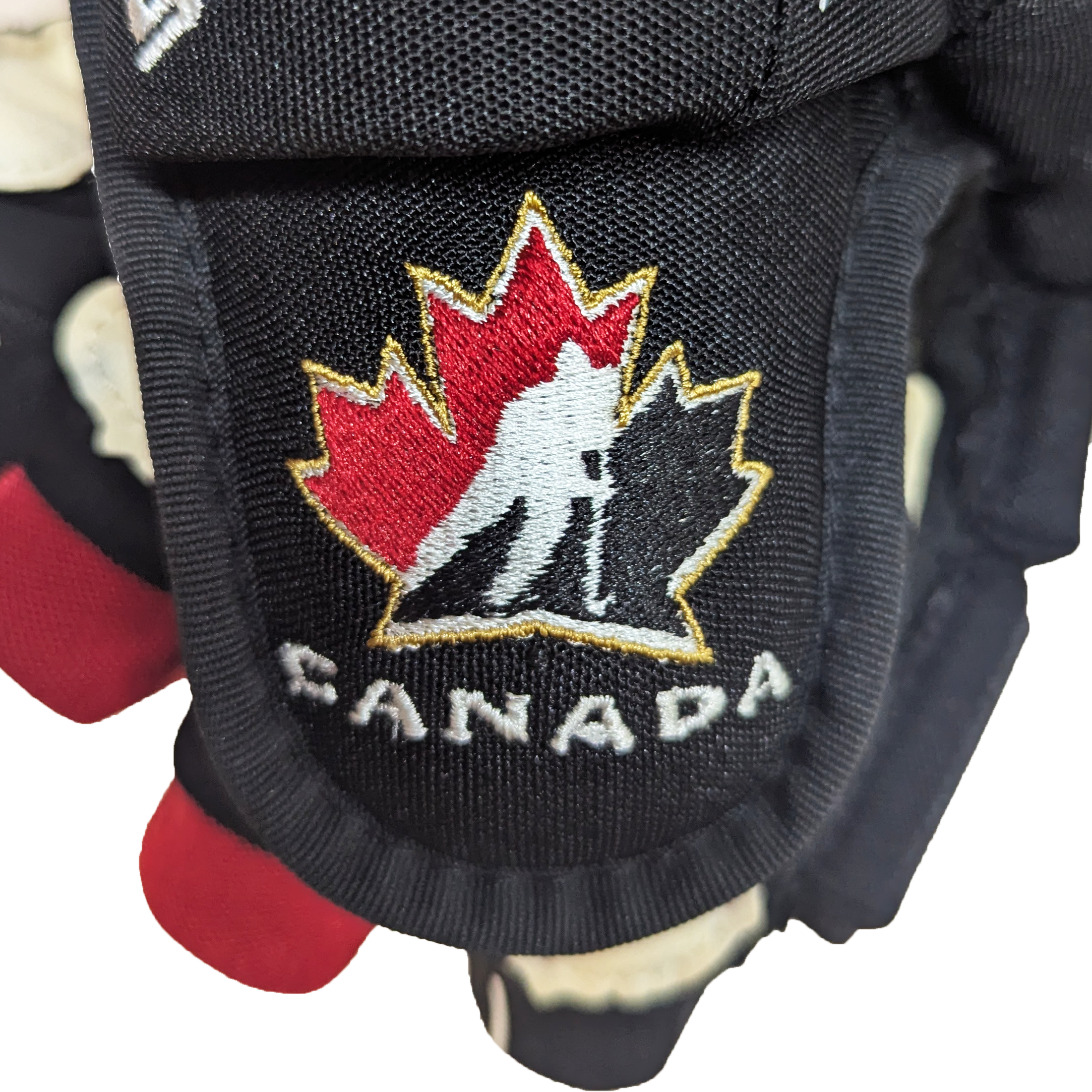 Bauer Supreme Ultrasonic -  Used Team Canada Pro Stock Hockey Gloves (Black/White/Red)