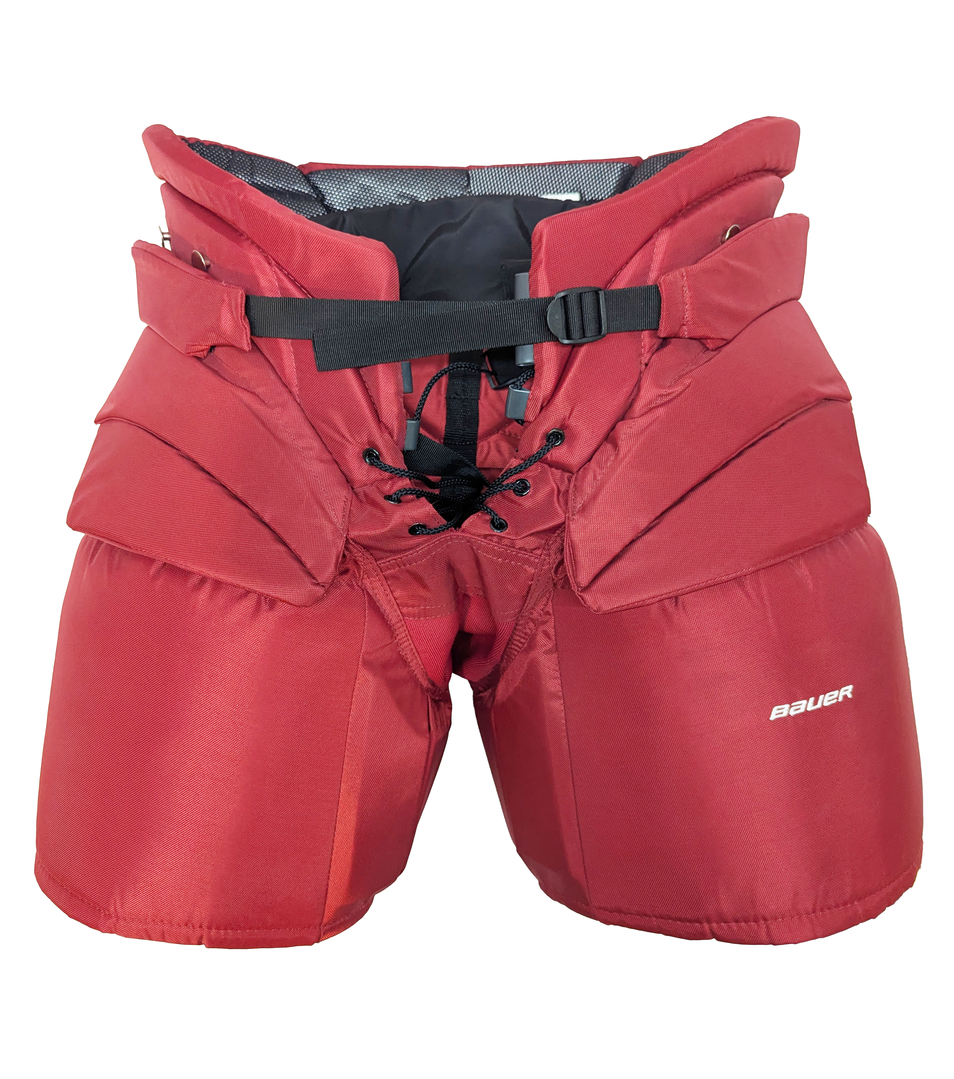 Bauer - Pantalon de gardien de but de hockey NCAA Pro Stock (cramoisi/noir/blanc)