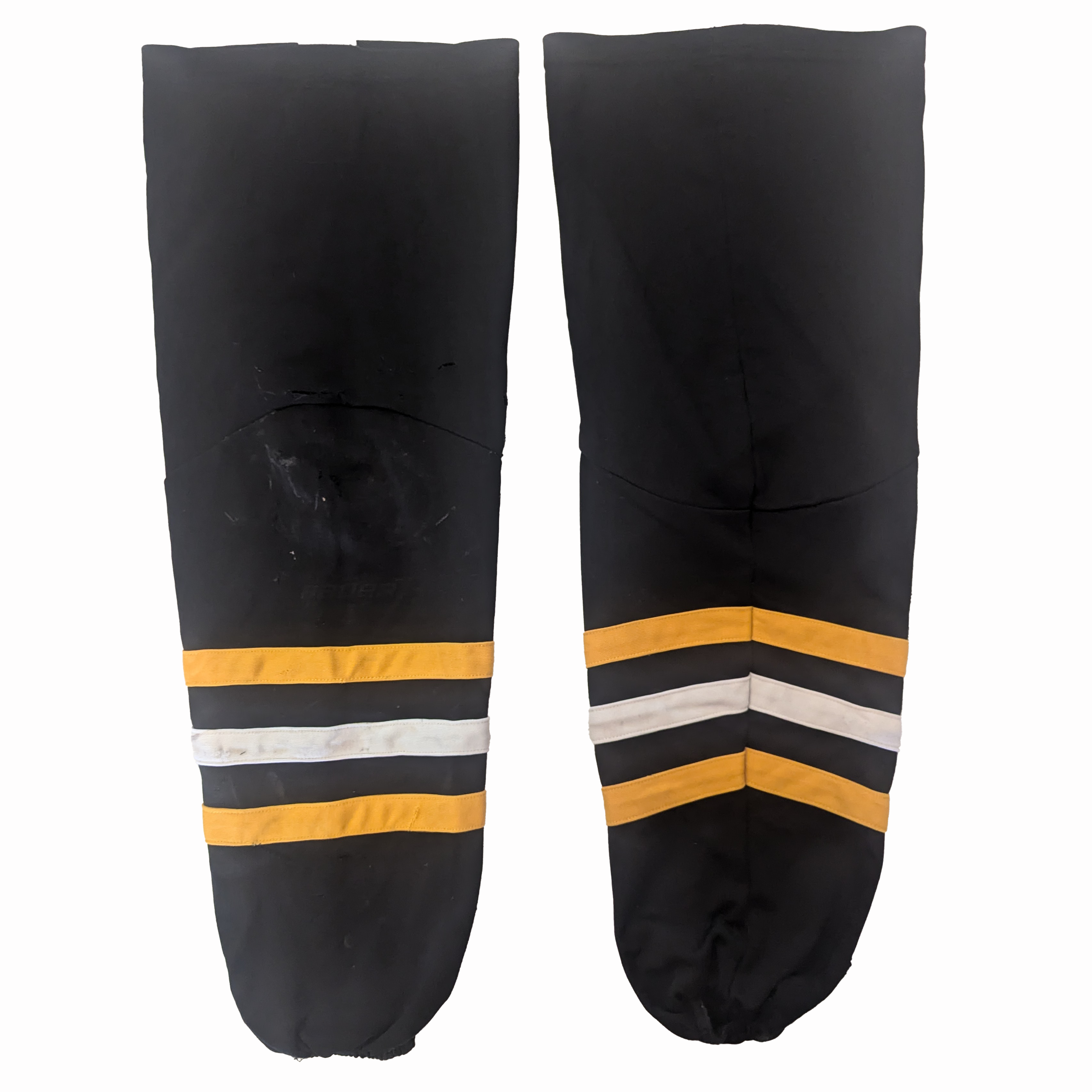 Bauer - Chaussettes de hockey usagées (noir/blanc/jaune)