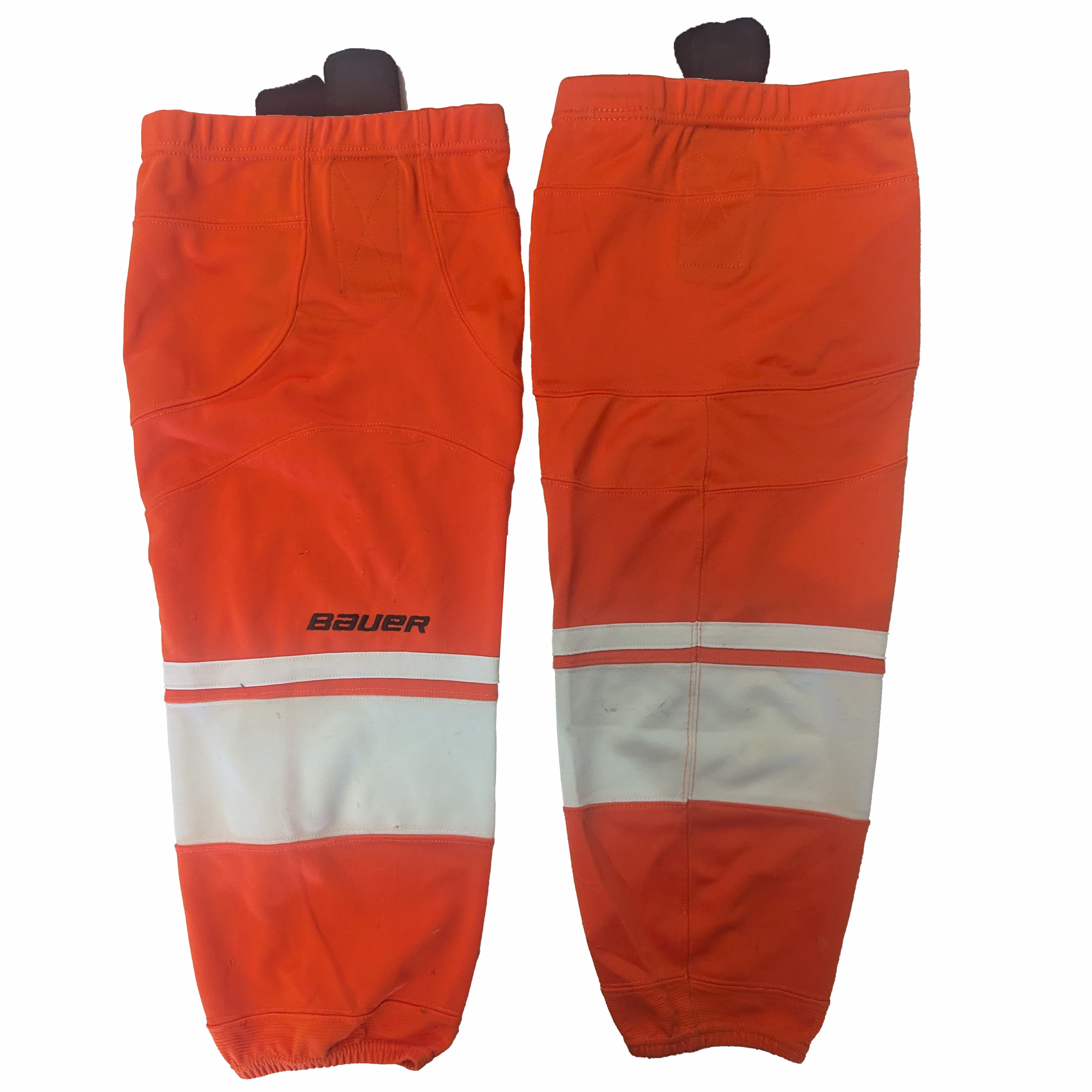 Bauer - Chaussettes de hockey usagées (orange/blanc)