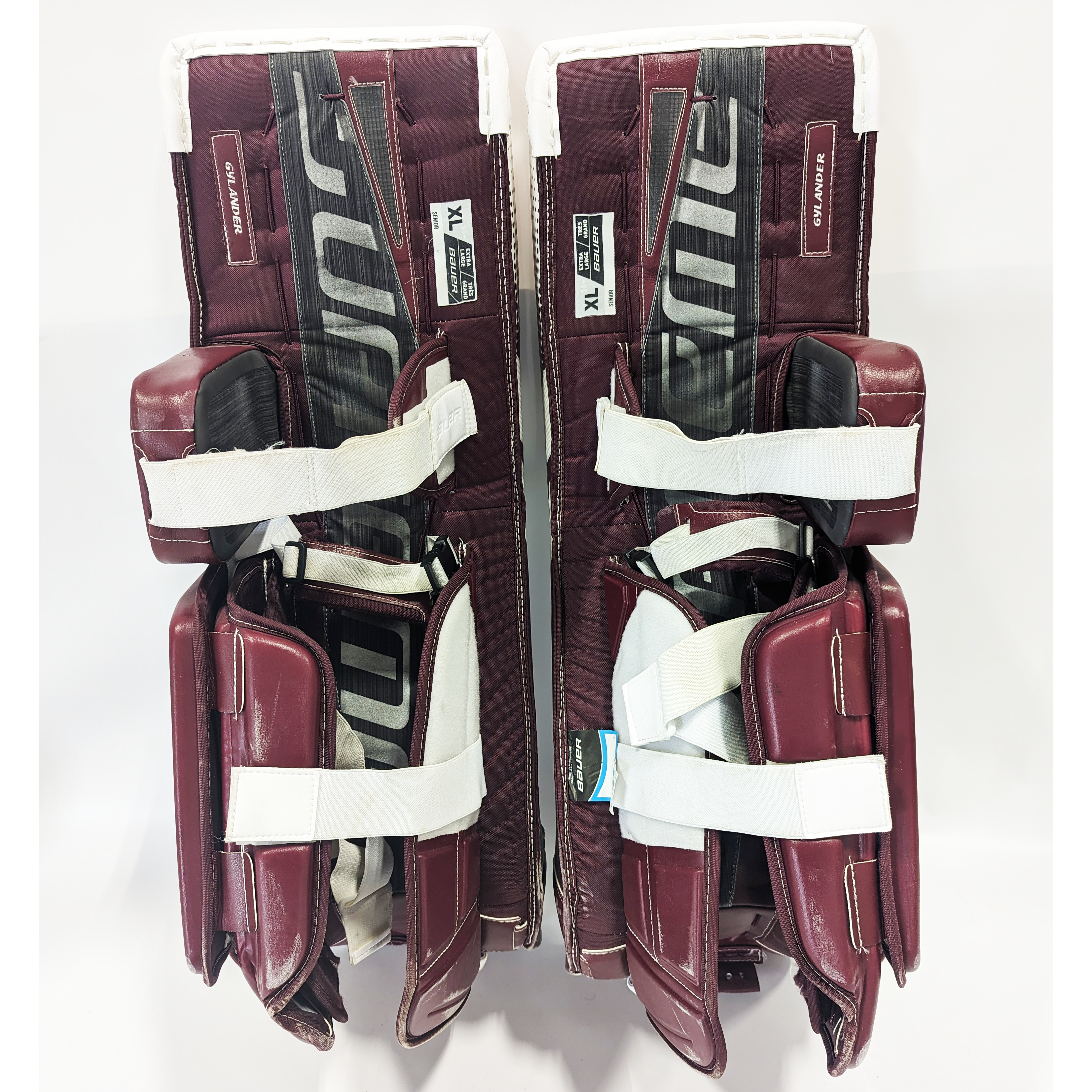 Bauer Supreme Ultrasonic - Jambières de gardien de but Pro Stock d'occasion (marron/blanc)