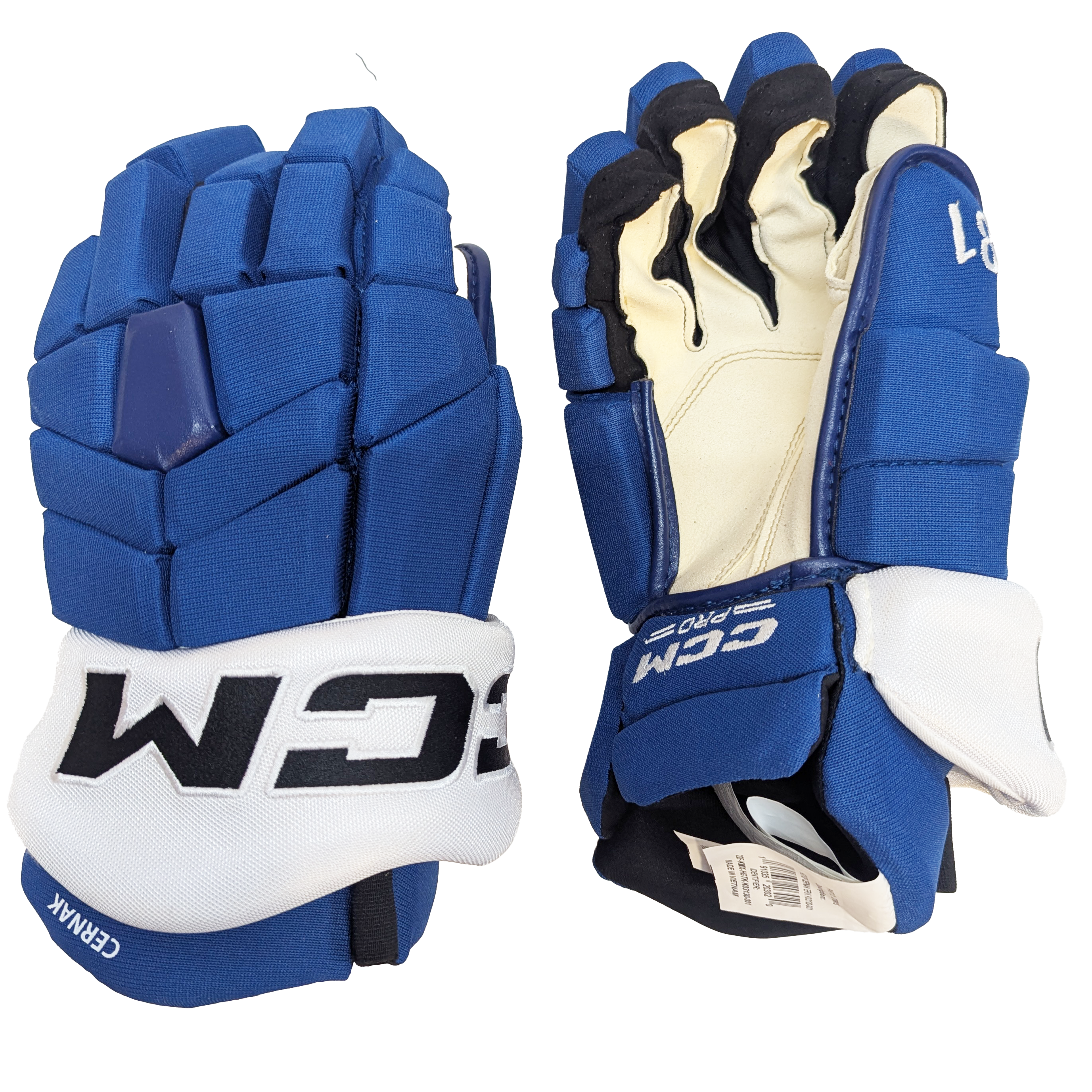 CCM HGTK - Gant NHL Pro Stock - Erik Černák (Bleu/Blanc)