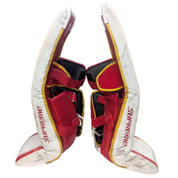 Bauer Supreme Shadow - Ensemble complet de gardien de but AHL Pro Stock d'occasion (blanc/rouge/jaune)