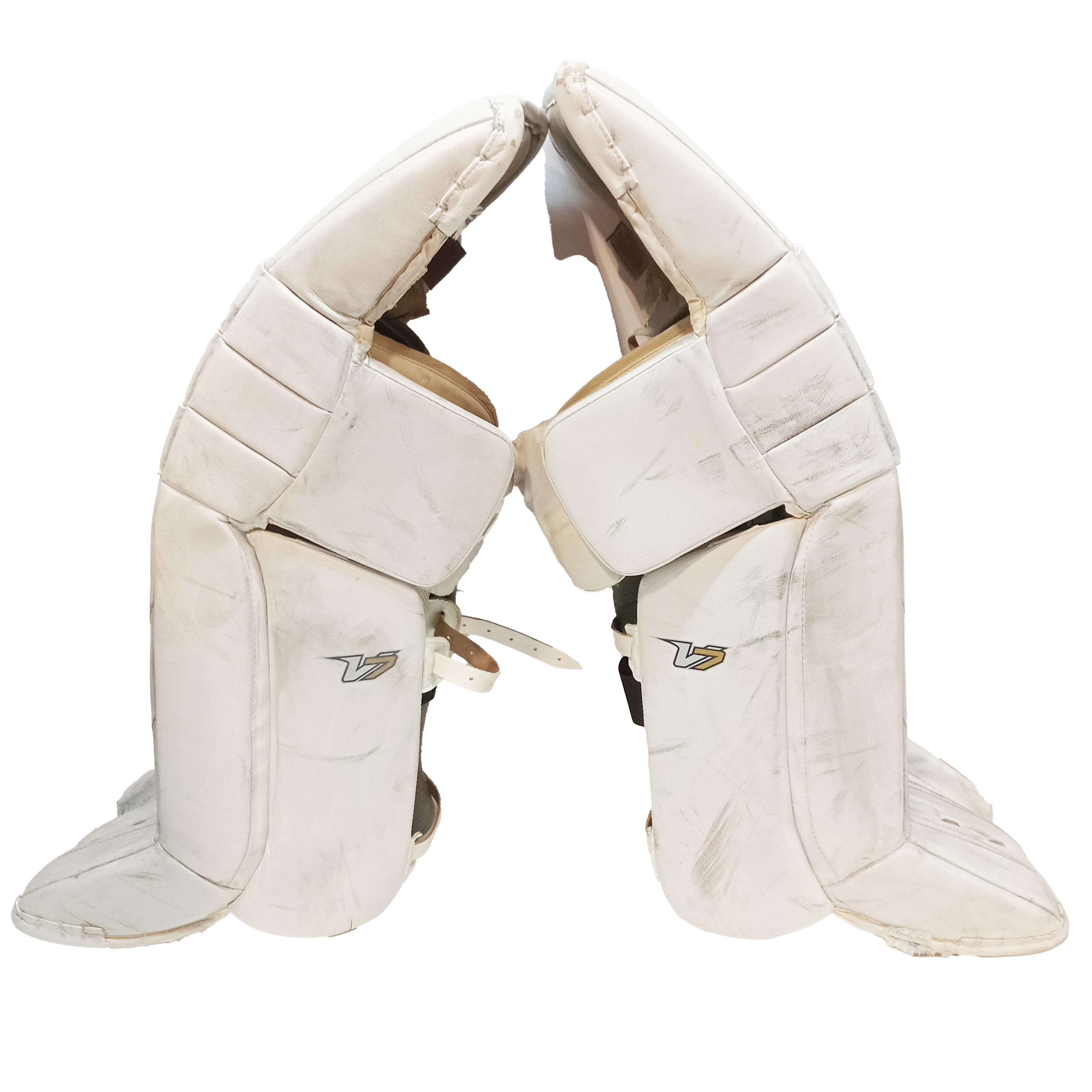 Vaughn Velocity V7 - Jambières de gardien de but Pro Stock d'occasion (blanches)