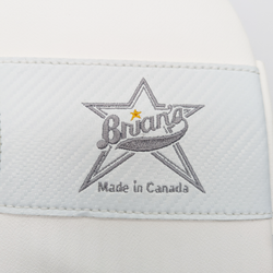 Bloqueur de gardien de but personnalisé de Brian - AHL Pro Stock (blanc/noir/argent)