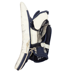 CCM Extreme Flex 4 - Bloqueur de gardien de but WHL Pro Stock d'occasion (blanc/orange/bleu marine)