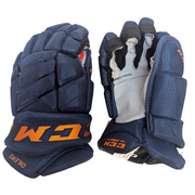 CCM HGJS - Gant NHL Pro Stock - Alternatif des Oilers d'Edmonton (bleu marine/orange)