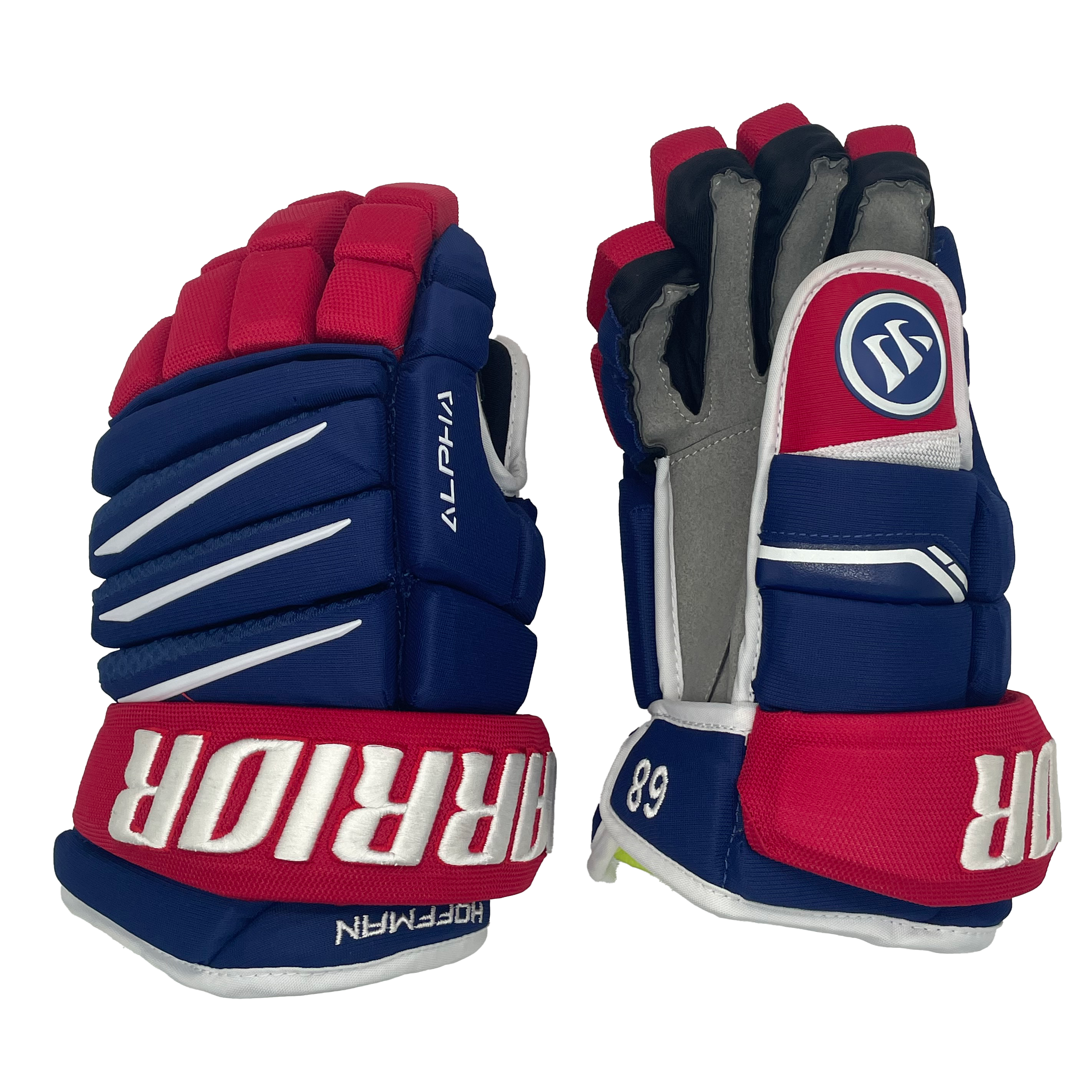 Warrior Alpha QX - Gant NHL Pro Stock - Mike Hoffman (Bleu/Rouge/Blanc)