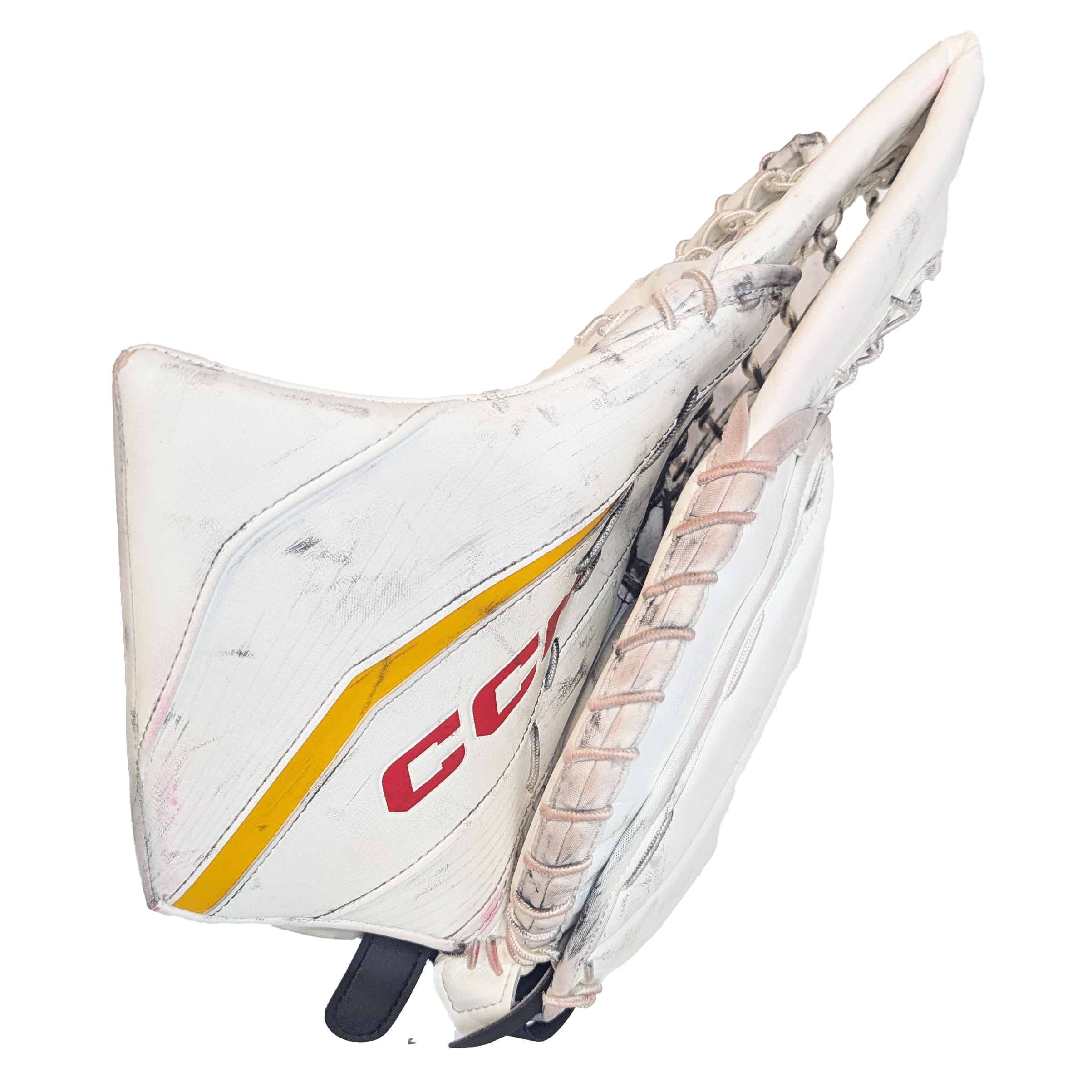 CCM Extreme Flex 6 - Used AHL Pro Stock Senior Goalie Full Set (White/Red/Yellow)