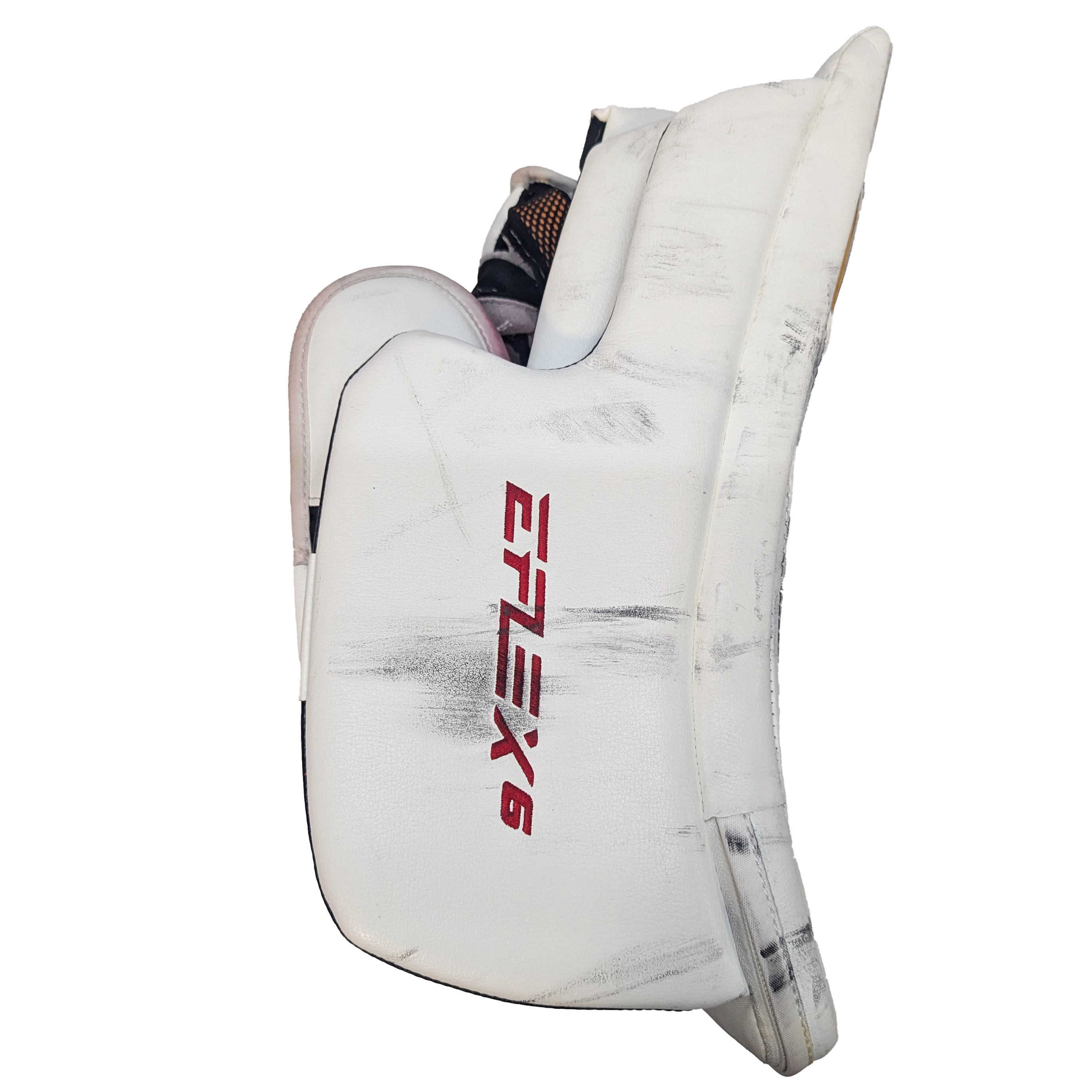 CCM Extreme Flex 6 - Ensemble complet de gardien de but senior AHL Pro Stock d'occasion (blanc/rouge/jaune)