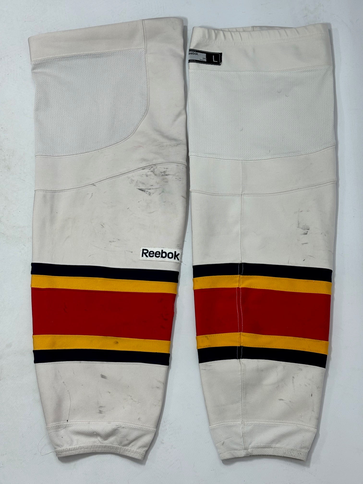 QMJHL - Used CCM Hockey Sock (White/Navy/Yellow/Red)