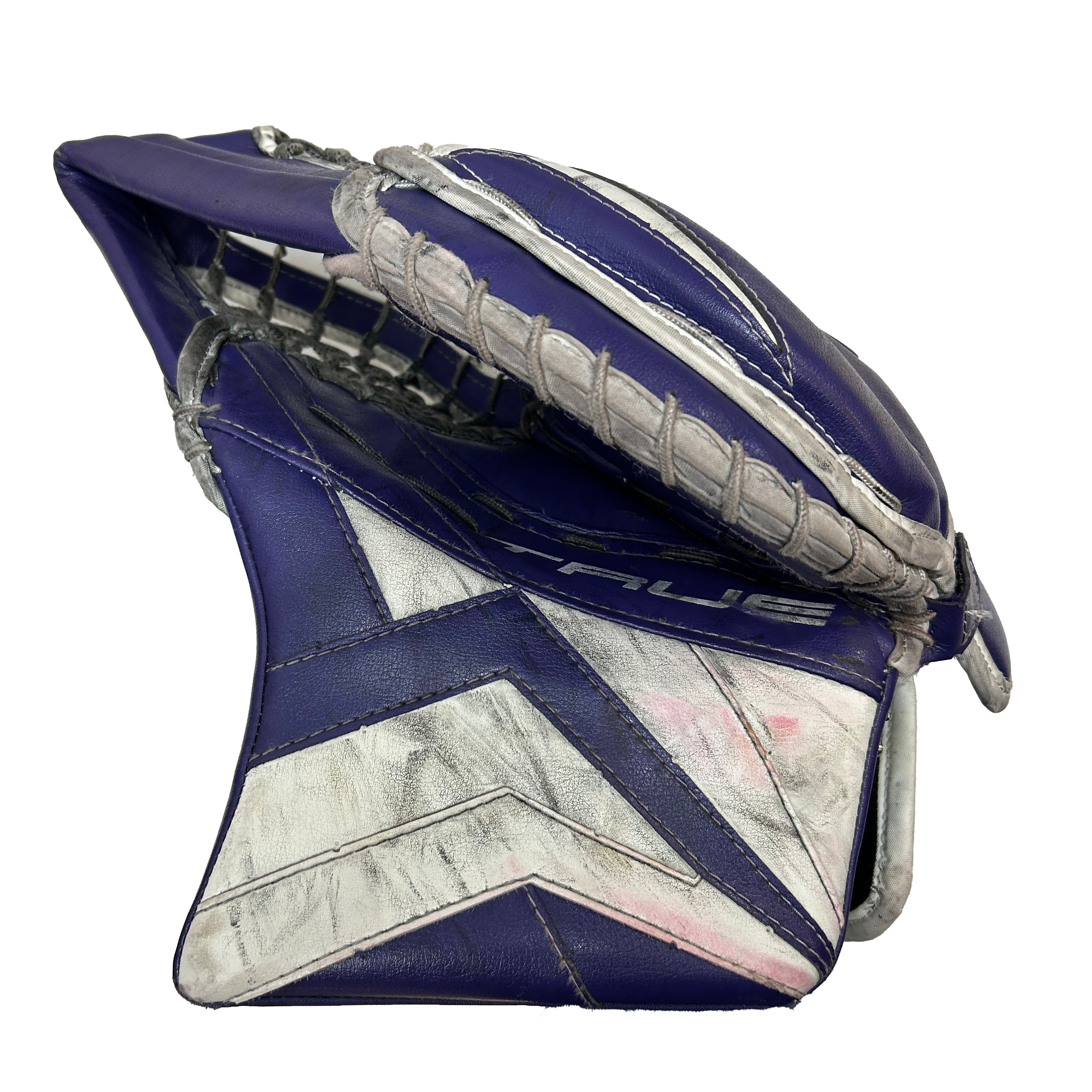 True Catalyst Px3 - Used Pro Stock Goalie Glove (Purple/White) *Practice Palm