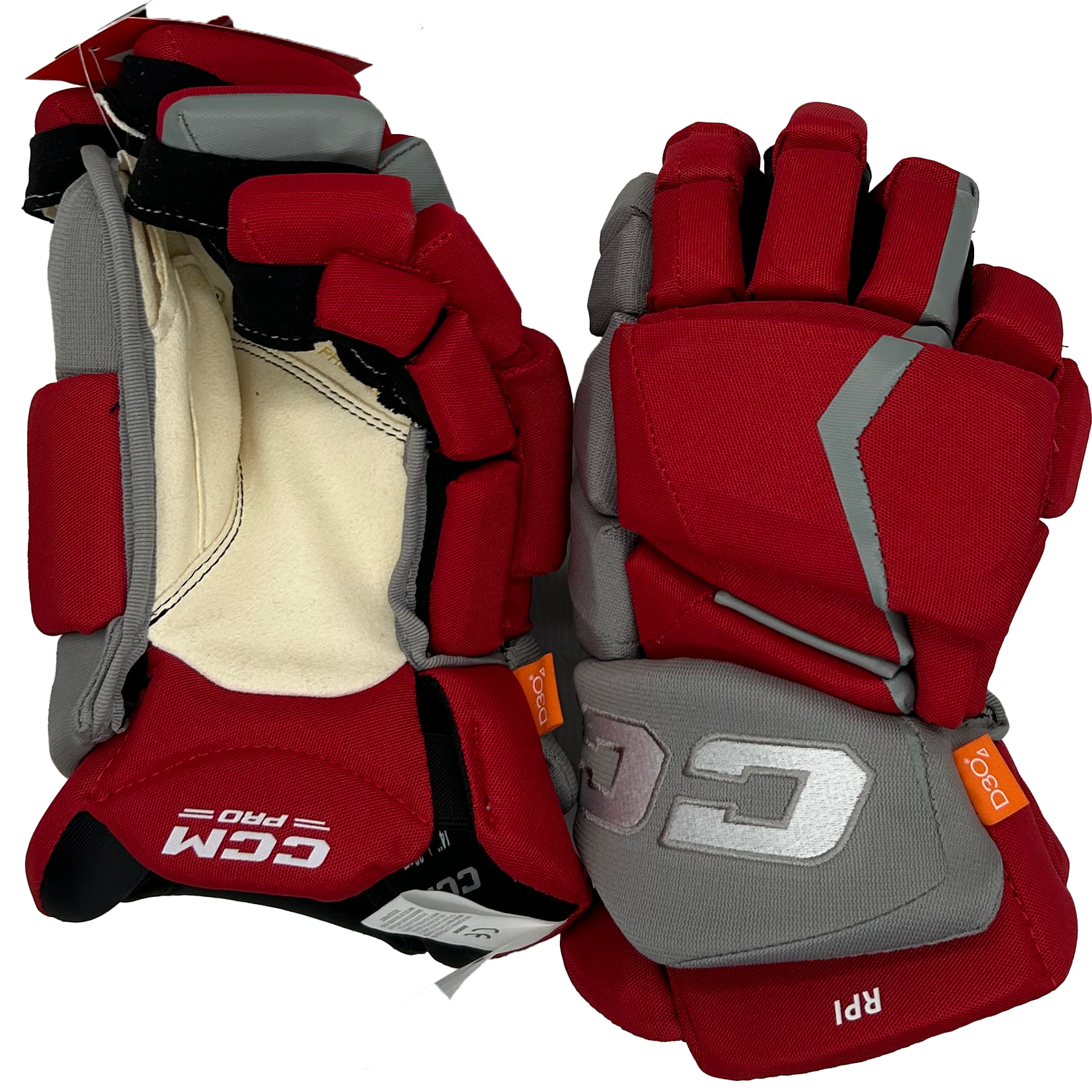 CCM HGJSPP - NCAA Pro Stock Hockey Glove (Red/Grey/White)