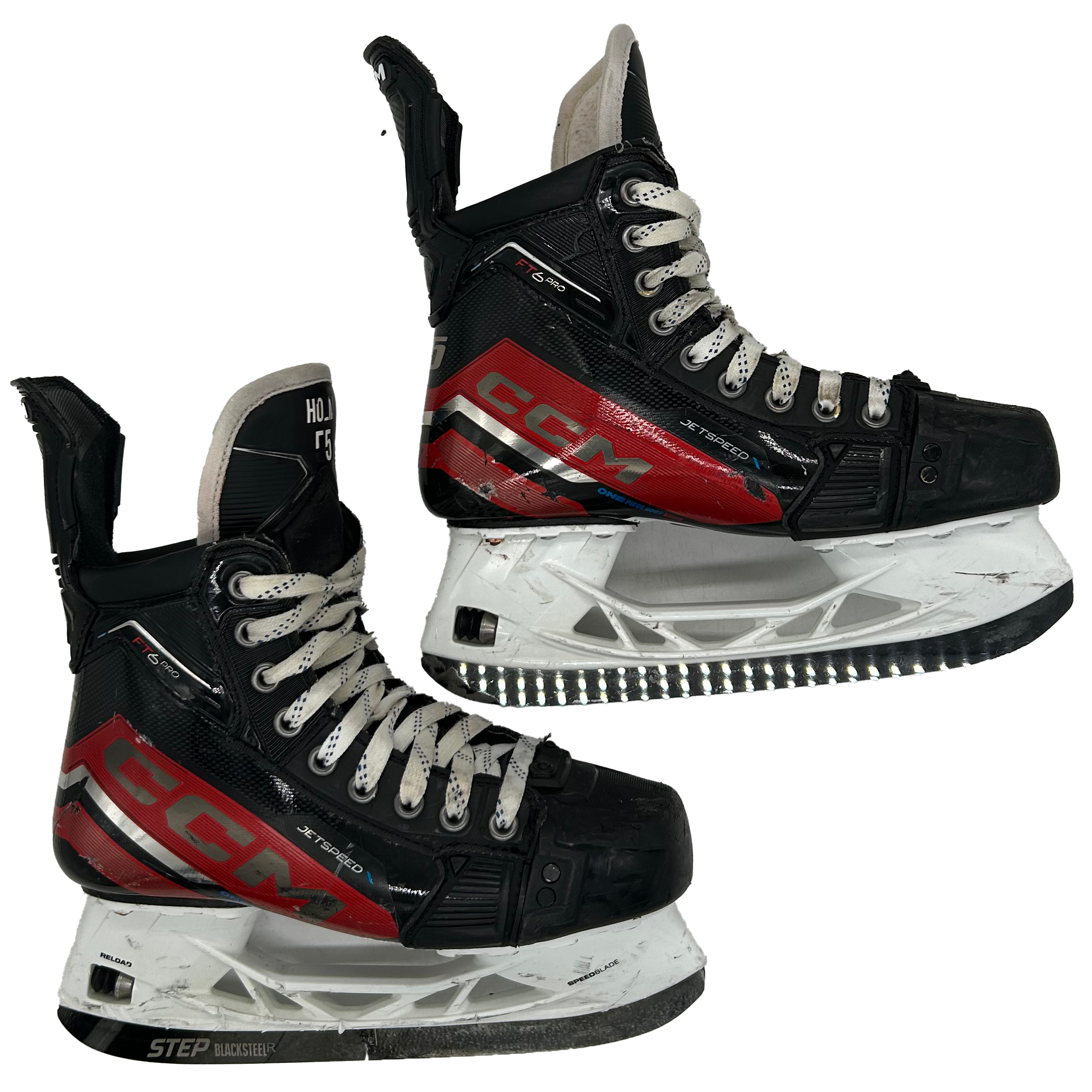 CCM Jetspeed FT6 Pro - Used Pro Stock Hockey Skates - Size 4.5D (Red)