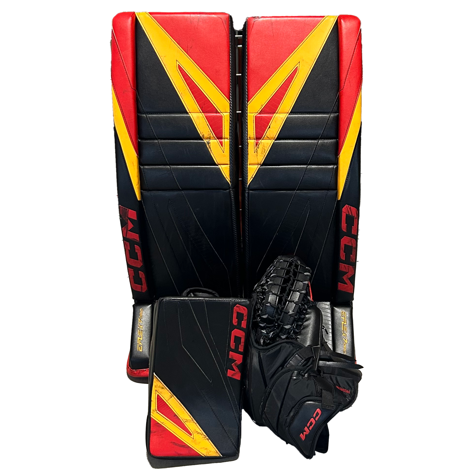 CCM Extreme Flex 7 Pro - Used Pro Stock Full Set (Black/Red/Yellow)