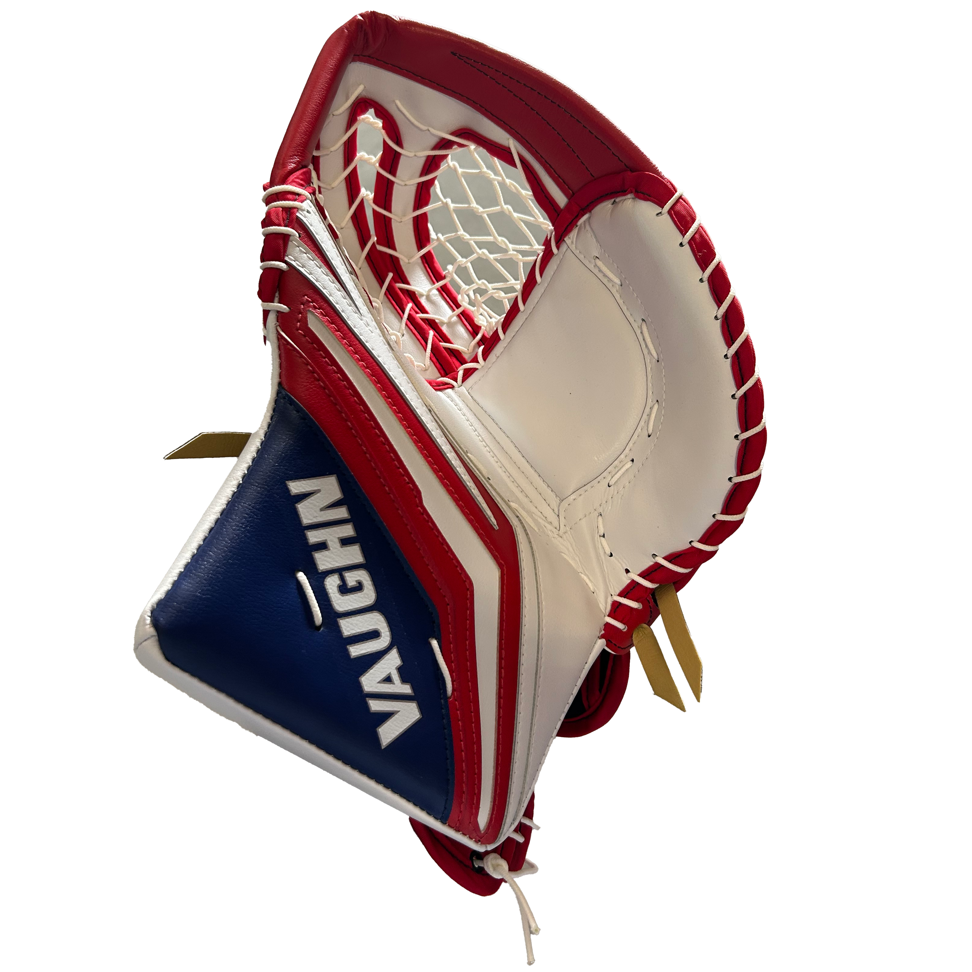 Vaughn Velocity V10 - New Pro Stock Goalie Glove (White/Red/Navy)