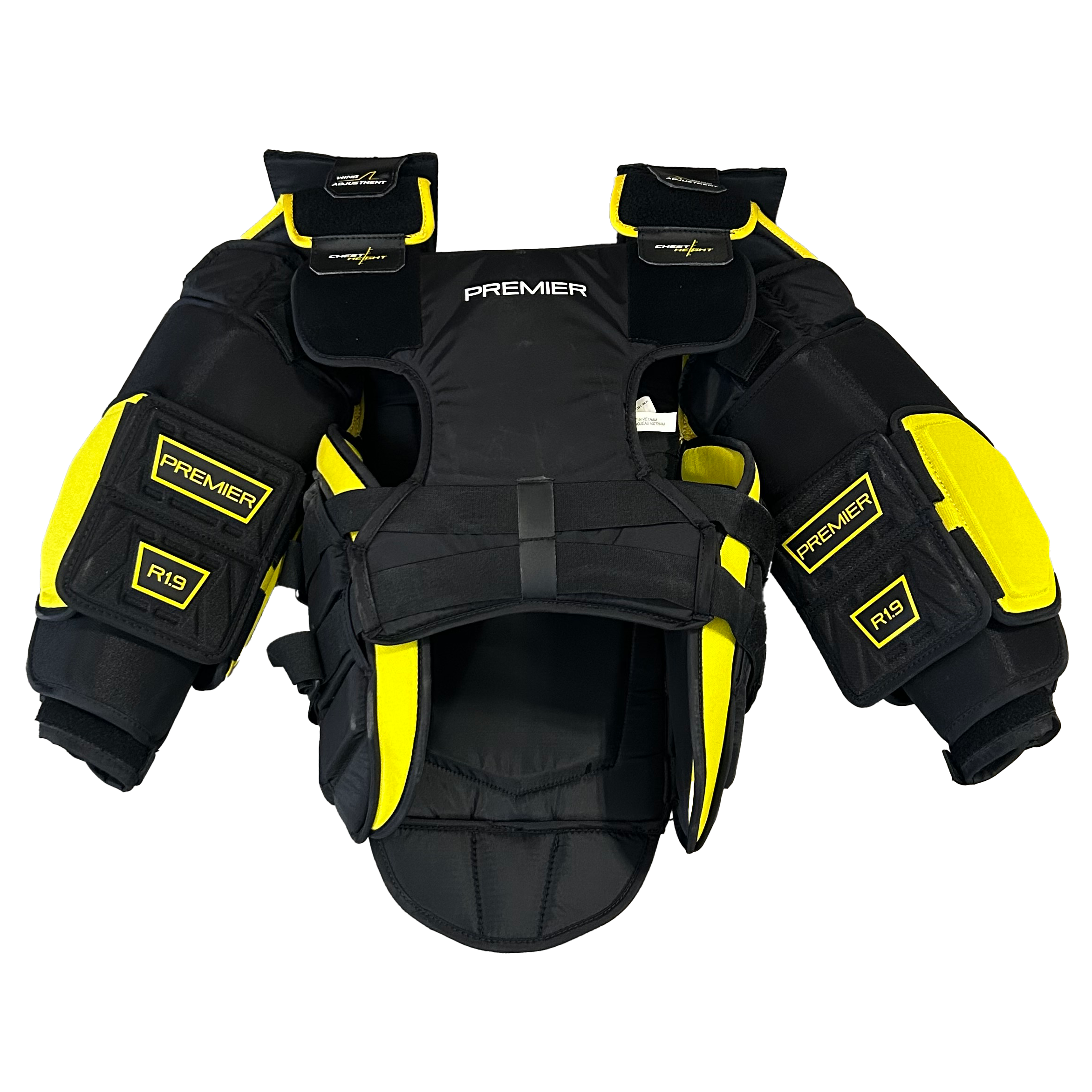CCM Premier R1.9 - Pro Stock Goalie Chest Protector - Intermediate (Black/Yellow)