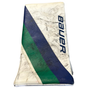Bauer Supreme Mach - Used Pro Stock Goalie Blocker - (White/Blue/Green)