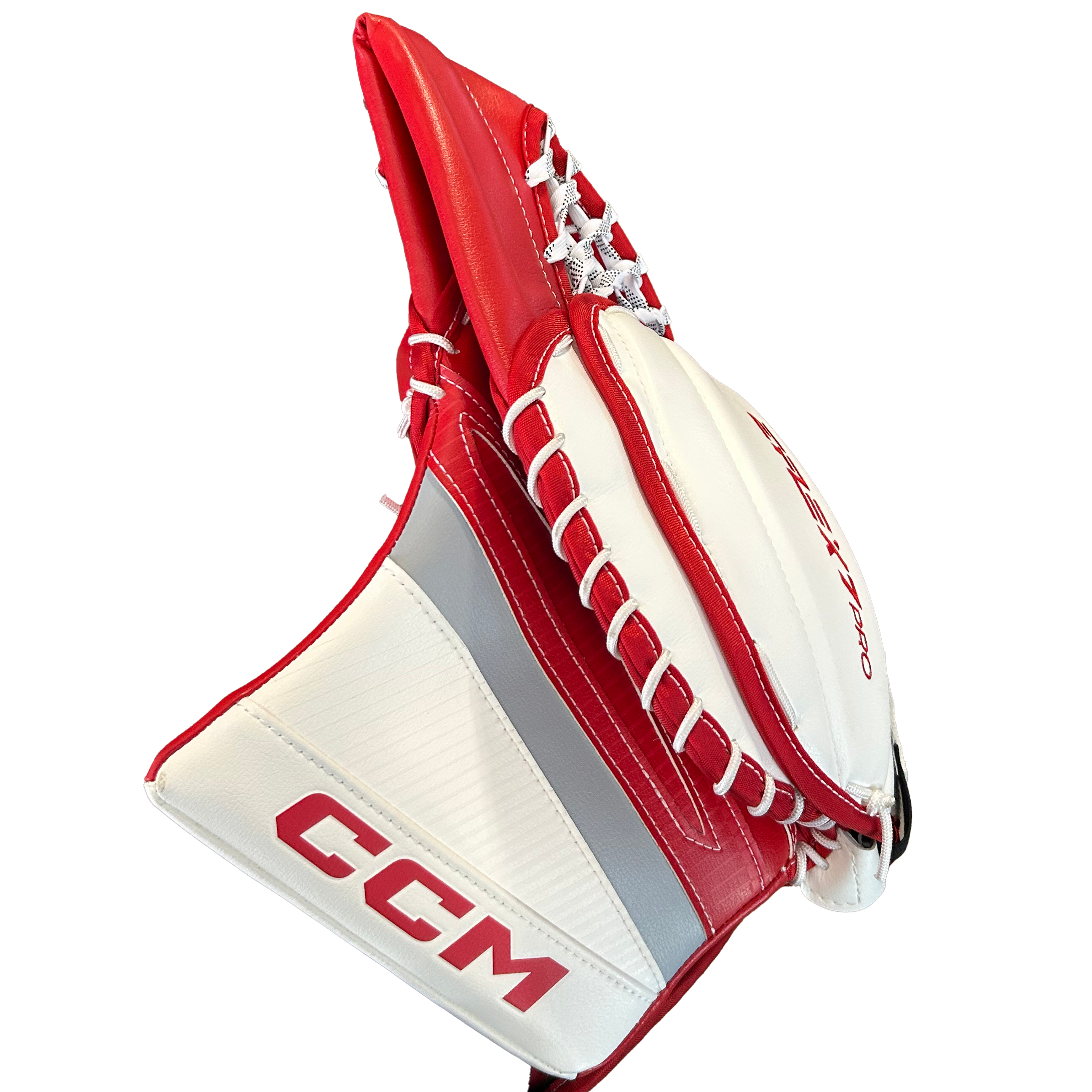CCM Extreme Flex 7 Pro - Pro Stock Goalie Trapper (Red/White/Grey)