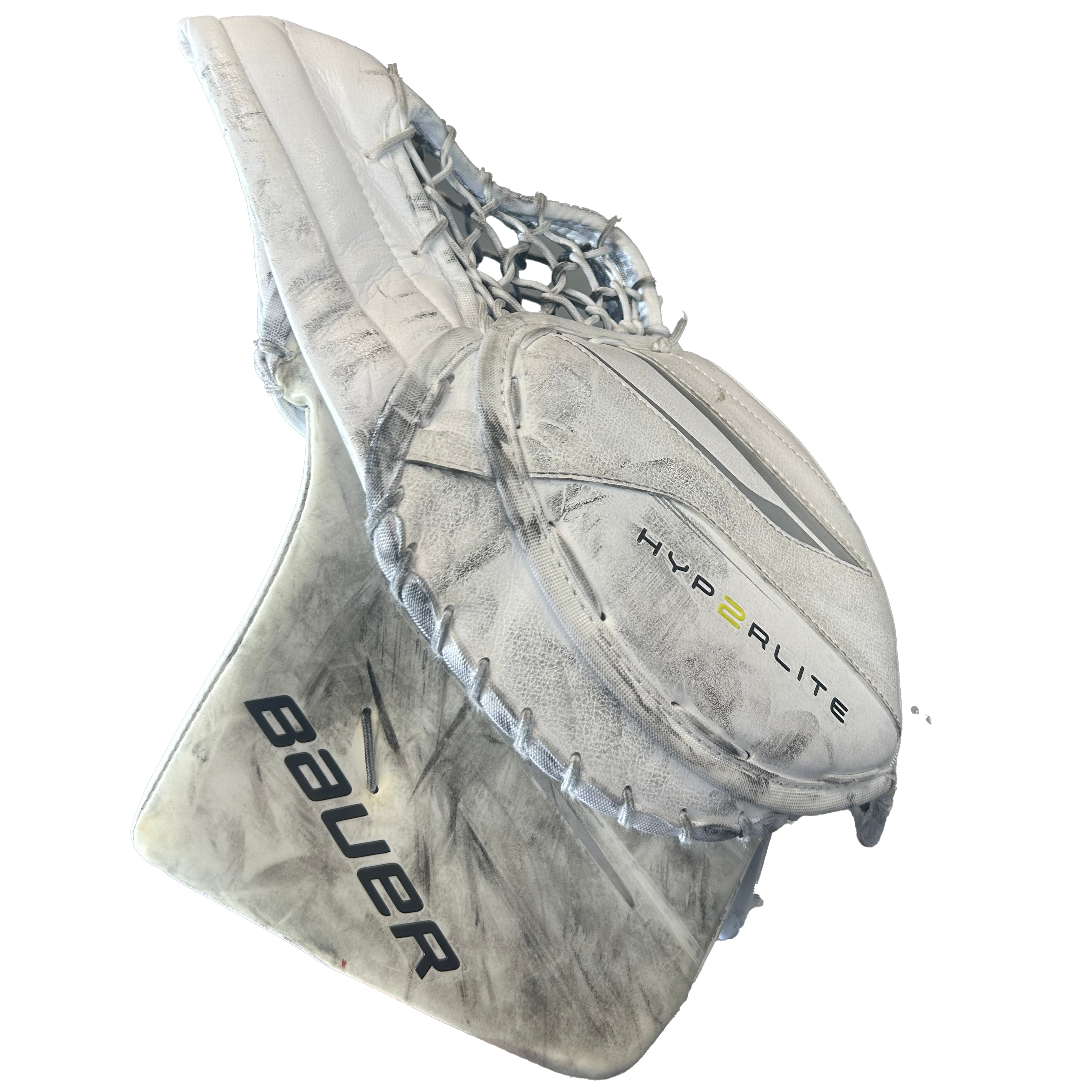 Bauer Vapor Hyperlite 2 - Used Pro Stock Goalie Glove (White)