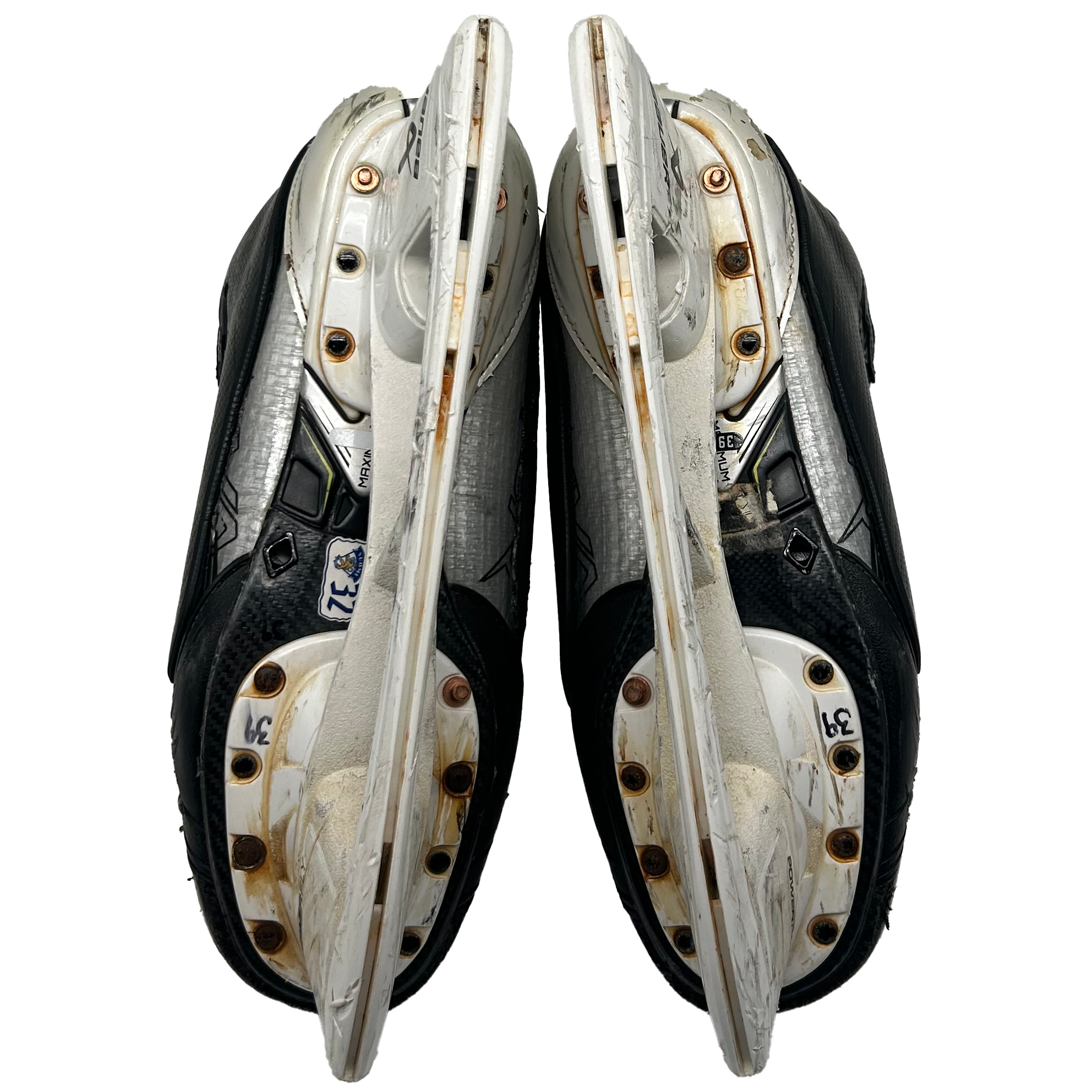 Bauer Vapor Hyperlite 2 - Used Pro Stock Hockey Skates - Size 8 with Shot Blockers