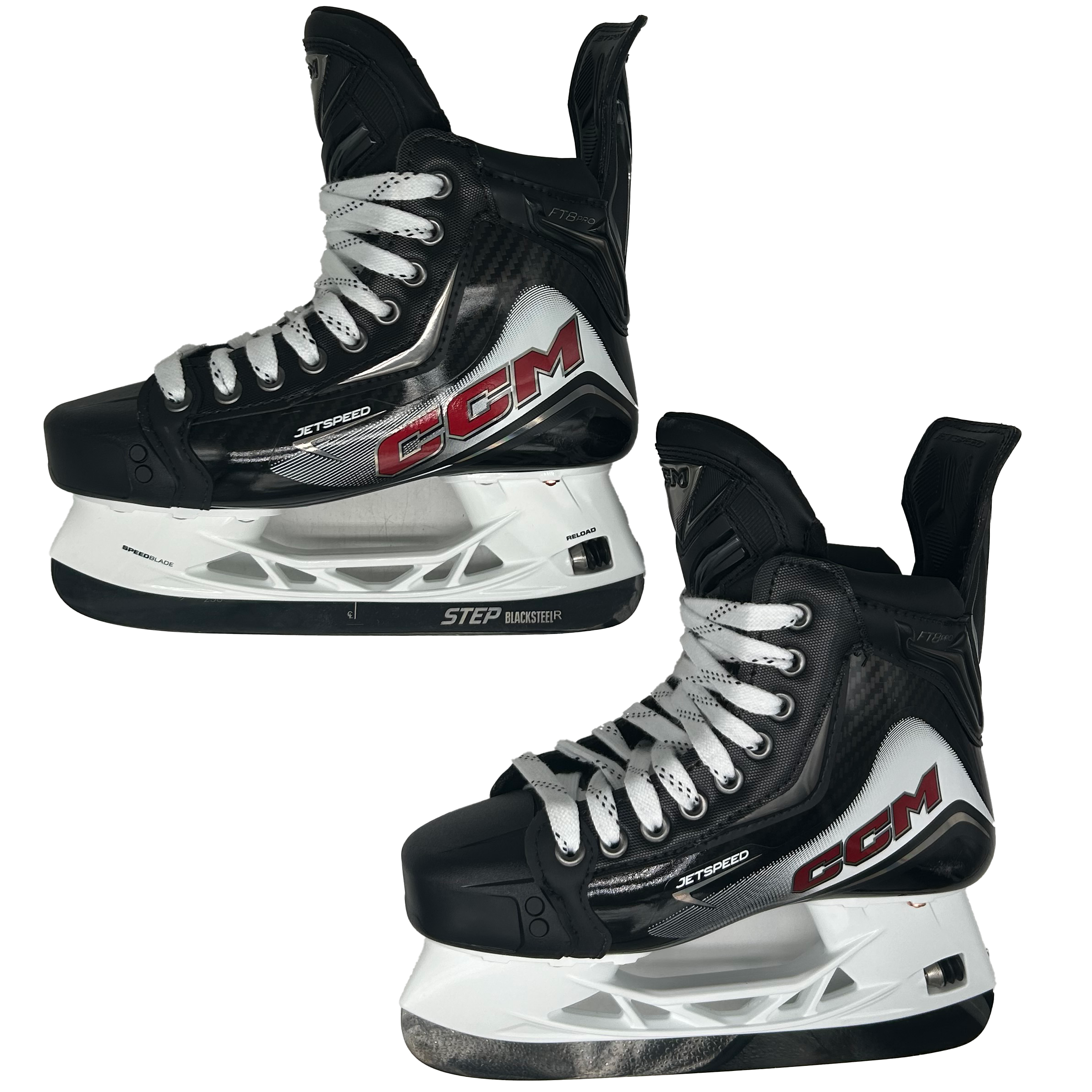 CCM Jetspeed FT8 Pro - Pro Stock Hockey Skates - Size 4EE (White/Red)