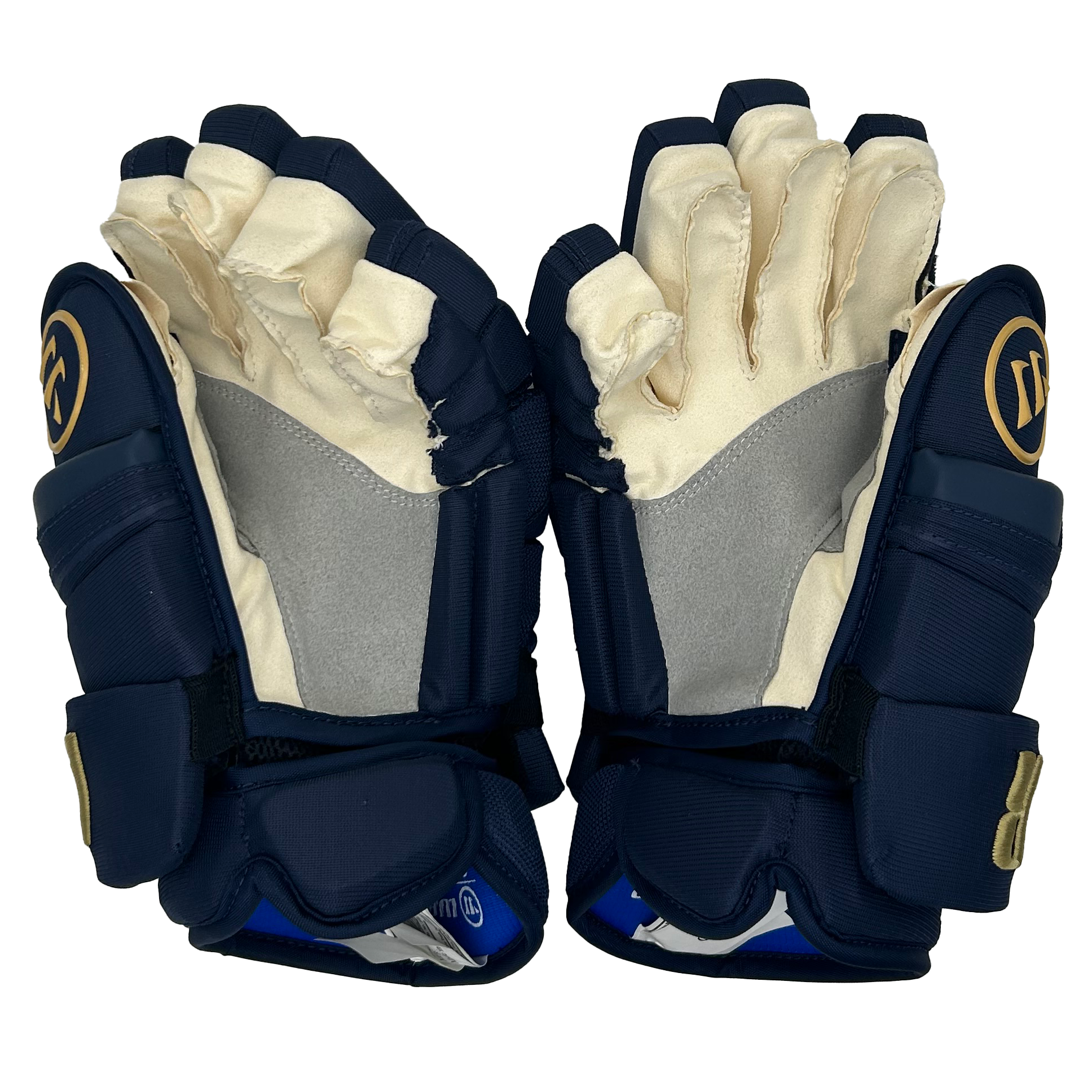 Warrior Covert QRE - PWHL Pro Stock Hockey Glove - Montreal Victoires (Navy/Gold)