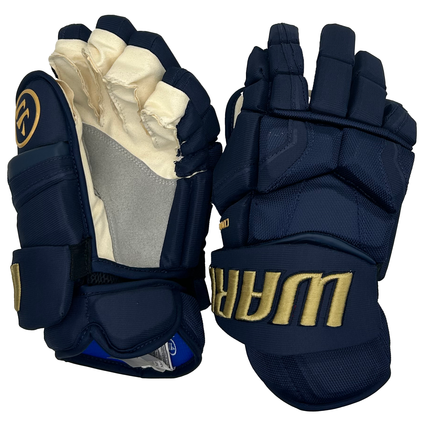 Warrior Covert QRE - PWHL Pro Stock Hockey Glove - Montreal Victoires (Navy/Gold)