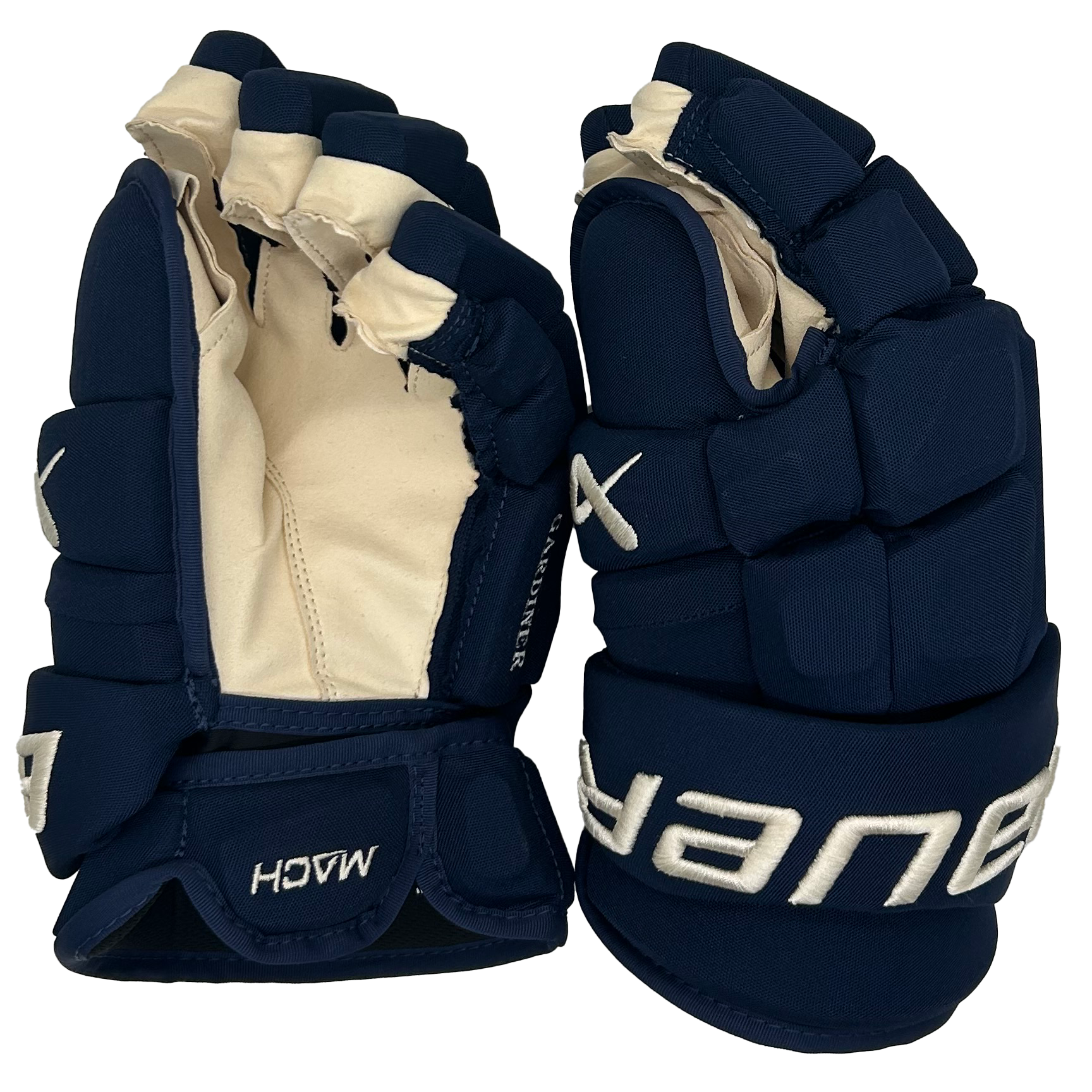 Bauer Supreme Mach - PWHL Pro Stock Glove - Montreal Victoires (Navy/Gold)