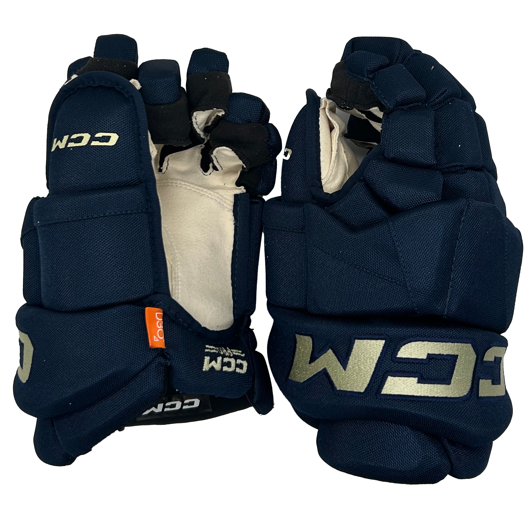 CCM HGTKXFSP - PWHL Pro Stock Glove - Montreal Victoires (Navy/Gold)
