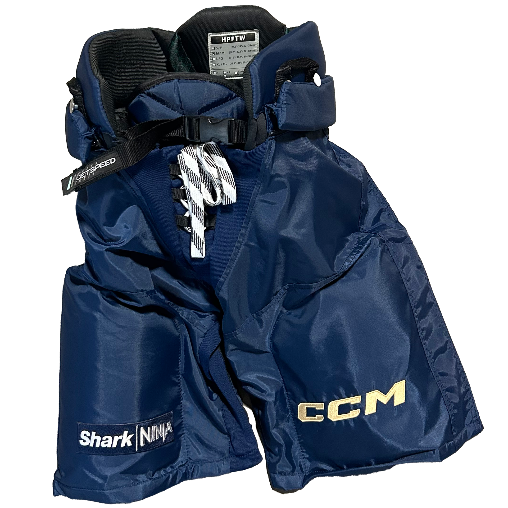 CCM HPFTW - Women's Used PWHL Pro Stock Hockey Pants (Navy/Gold)