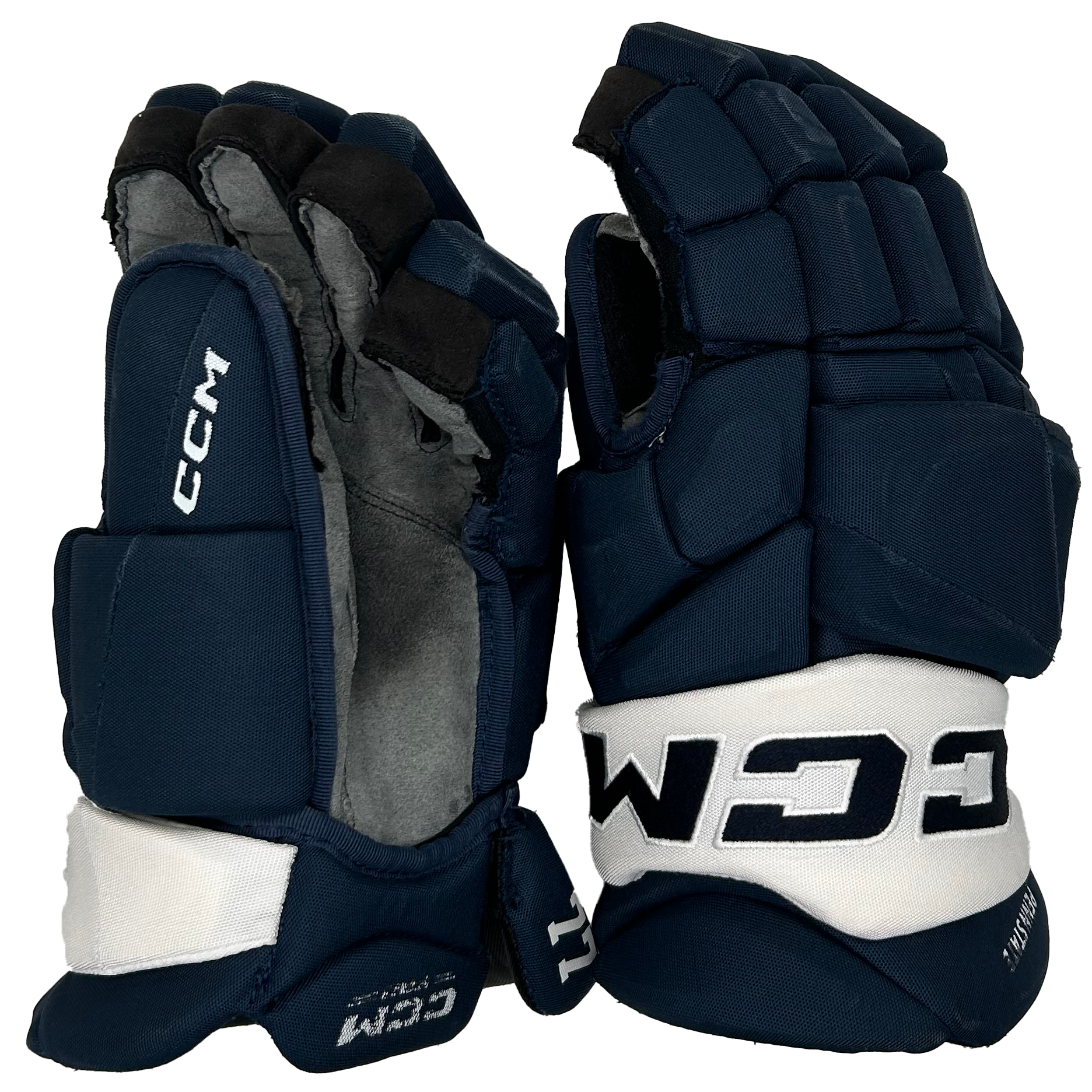 CCM Jetspeed FT8 Pro - Used NCAA Pro Stock Gloves (Navy/White)