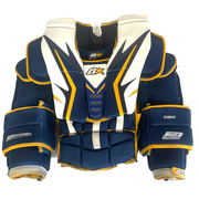 Brians Optik 2 - Plastron de gardien de but Pro Stock d'occasion (bleu marine/blanc/jaune)
