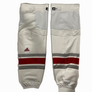 NCAA - Chaussettes de hockey Adidas (blanc/rouge/gris)
