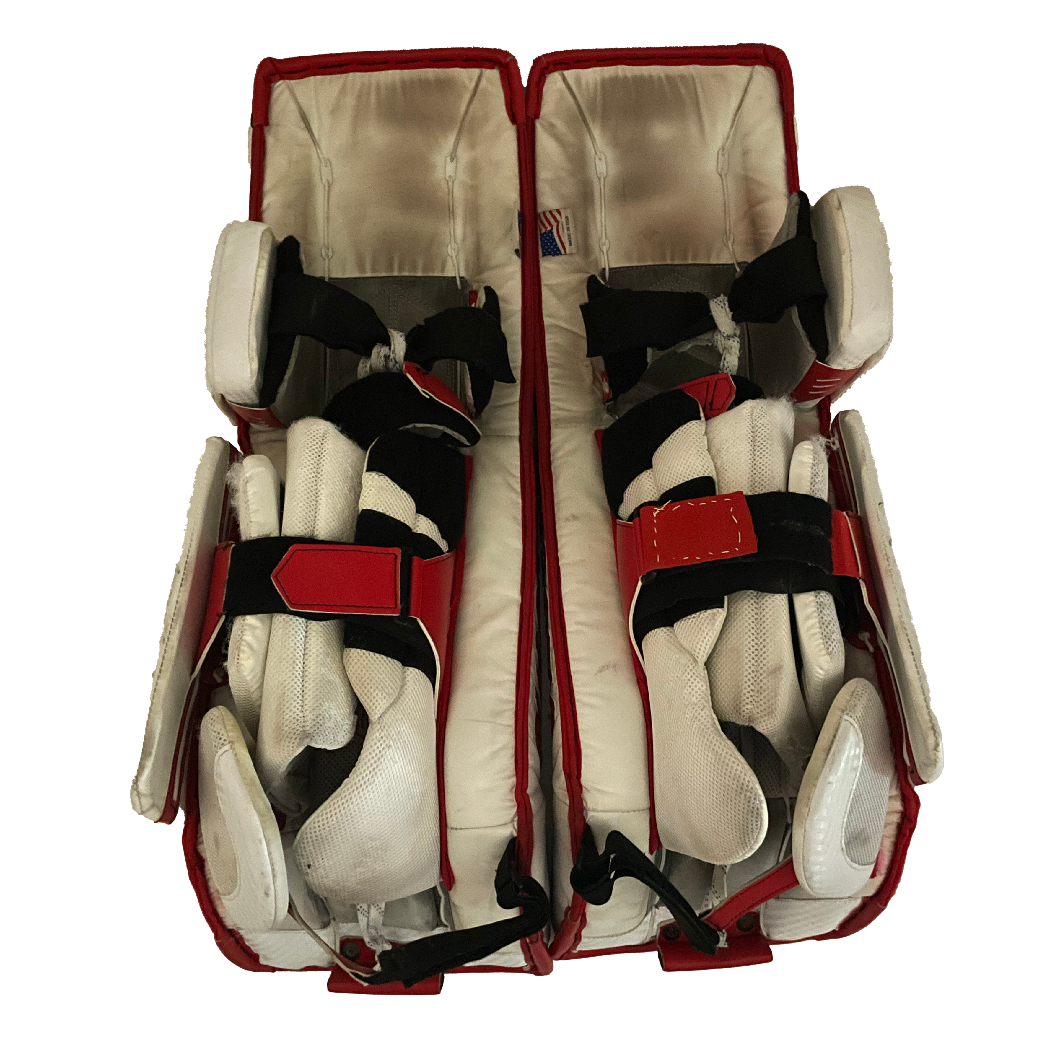 Vaughn Velocity V9 - Jambières de gardien de but Pro Stock d'occasion (blanc/rouge)