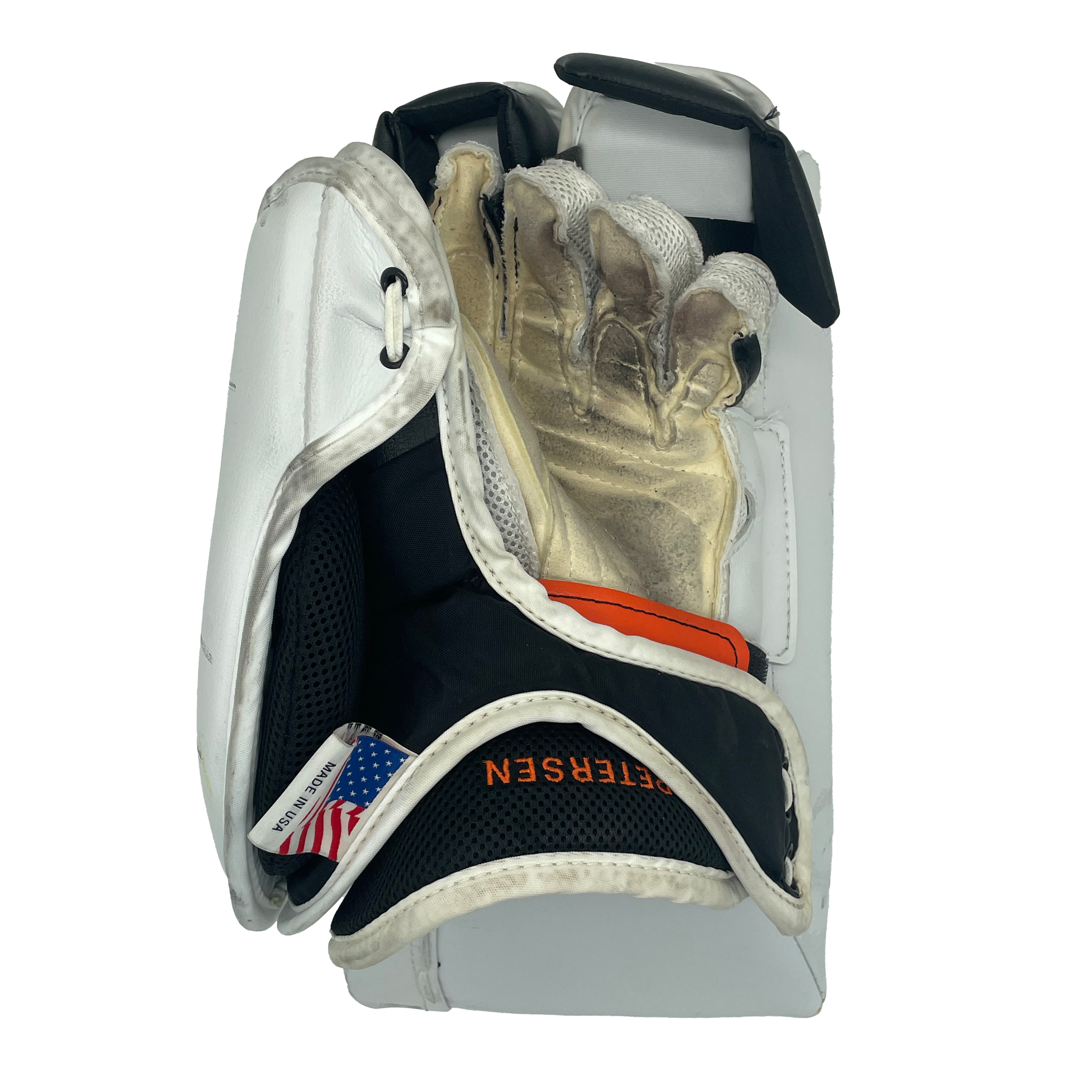 Vaughn V5 7990 - Bloqueur de gardien de but Pro Stock - Droitier - (Blanc/Noir/Orange)