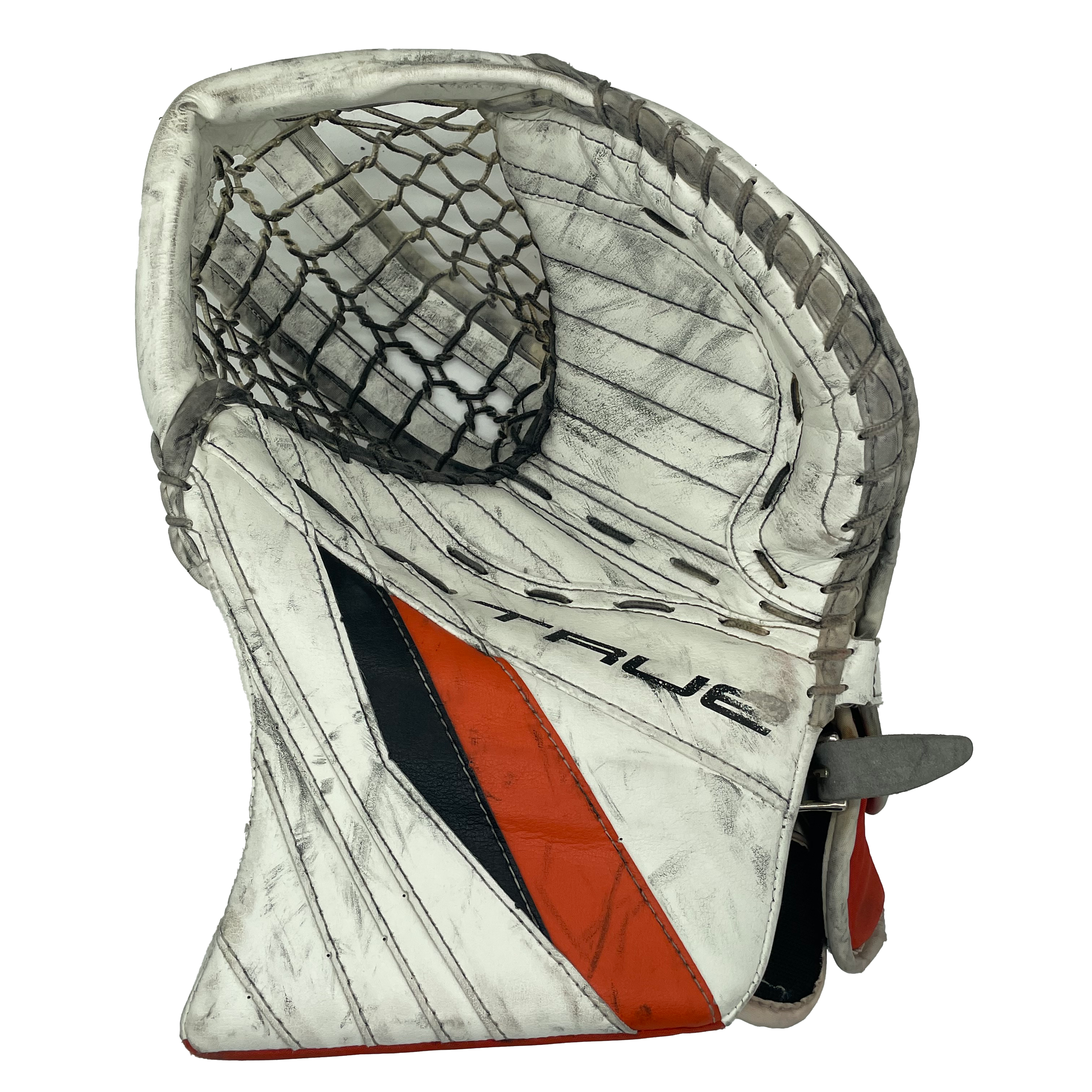 True L20.2 - Used Pro Stock Goalie Pad Full Set (White/Black/Orange)