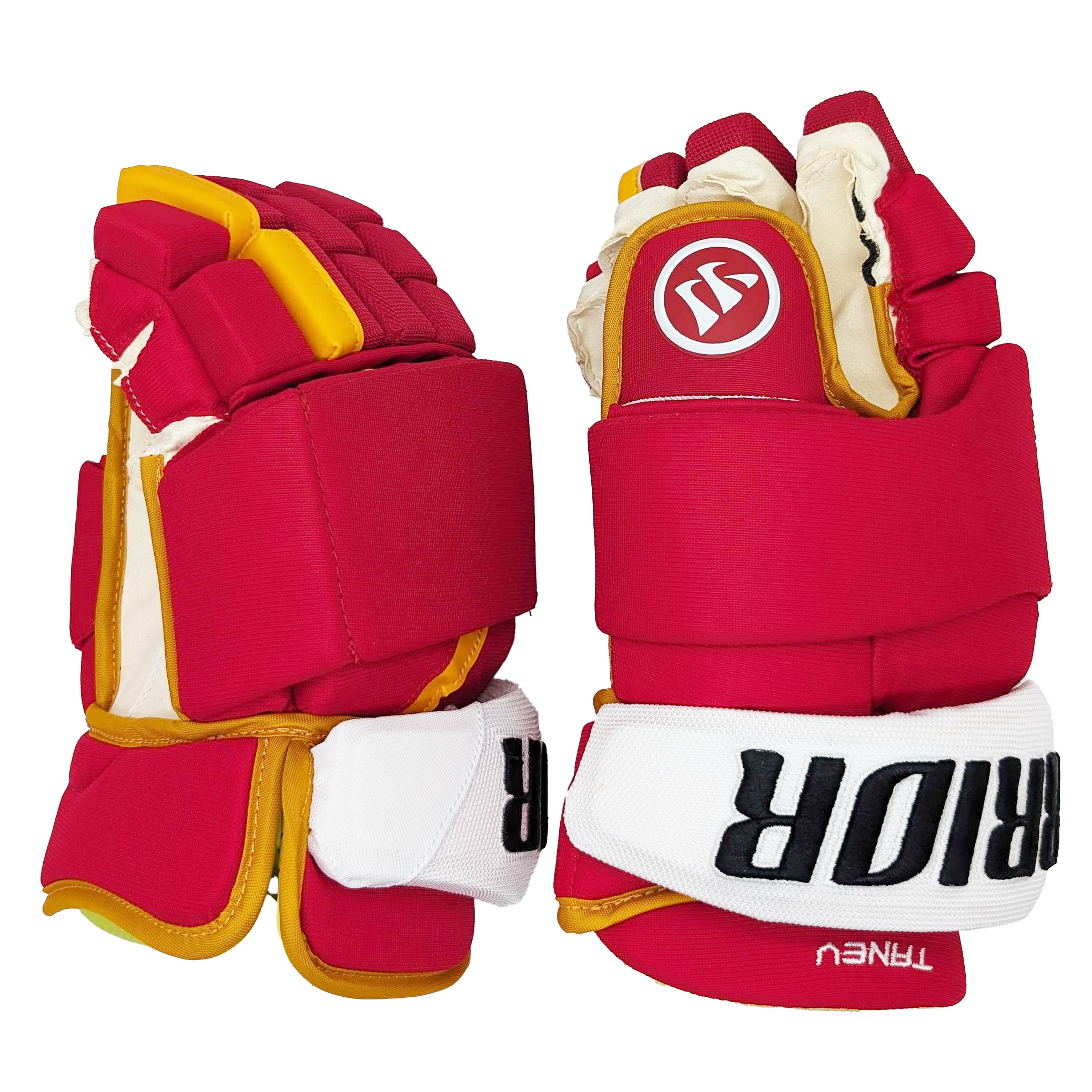 Warrior Alpha DX - NHL Pro Stock Glove - Chris Tanev (Red/Yellow/White)