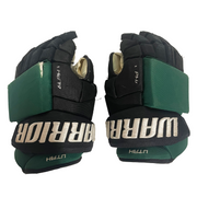 Warrior Alpha - Gants de hockey ECHL Pro Stock d'occasion (verts/noirs)