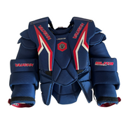 Vaughn SLR3 Pro Carbon – Nouveau plastron de gardien de but Pro Stock (bleu/rouge)